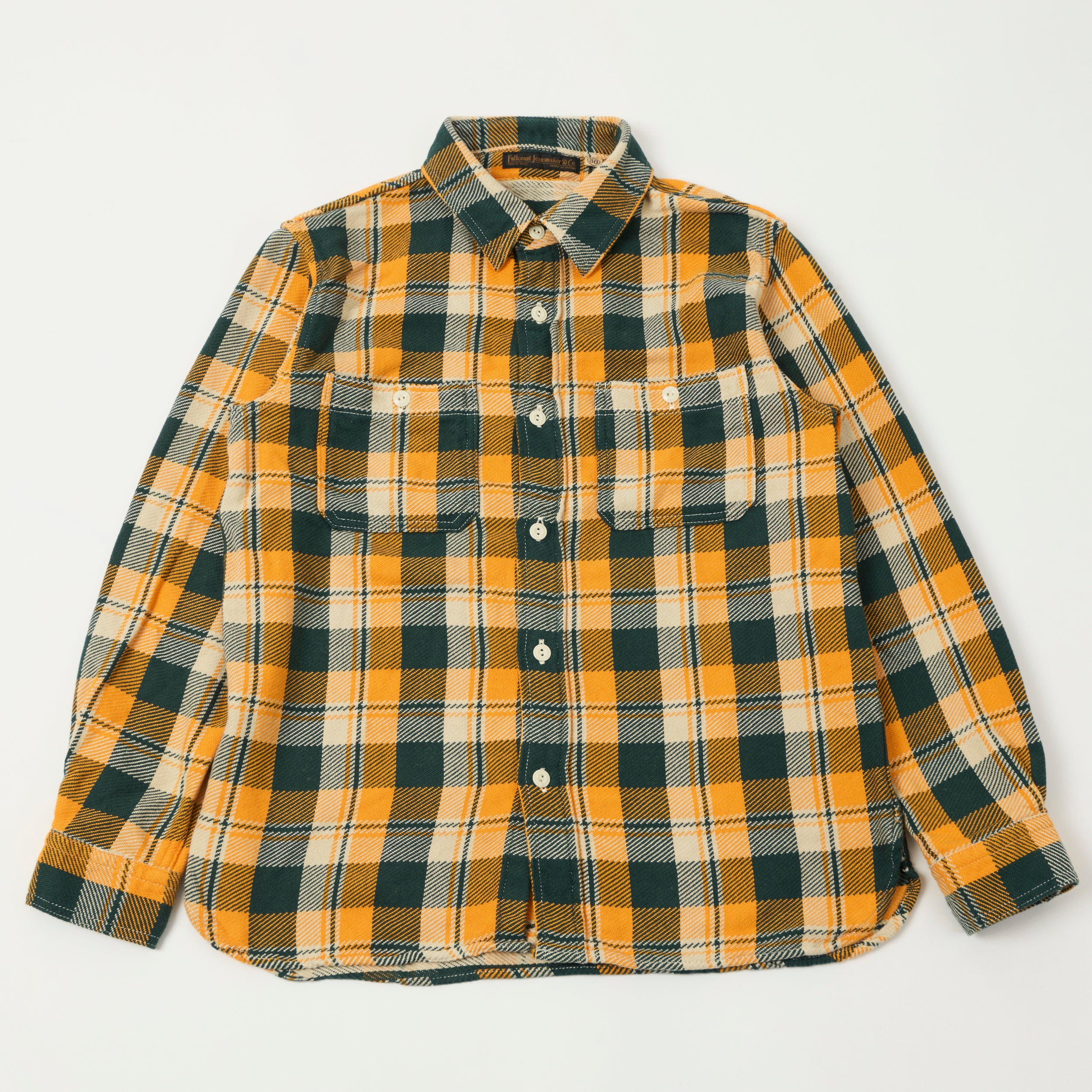 FULLCOUNT 4085 Check Flannel Shirt - Yellow/Green