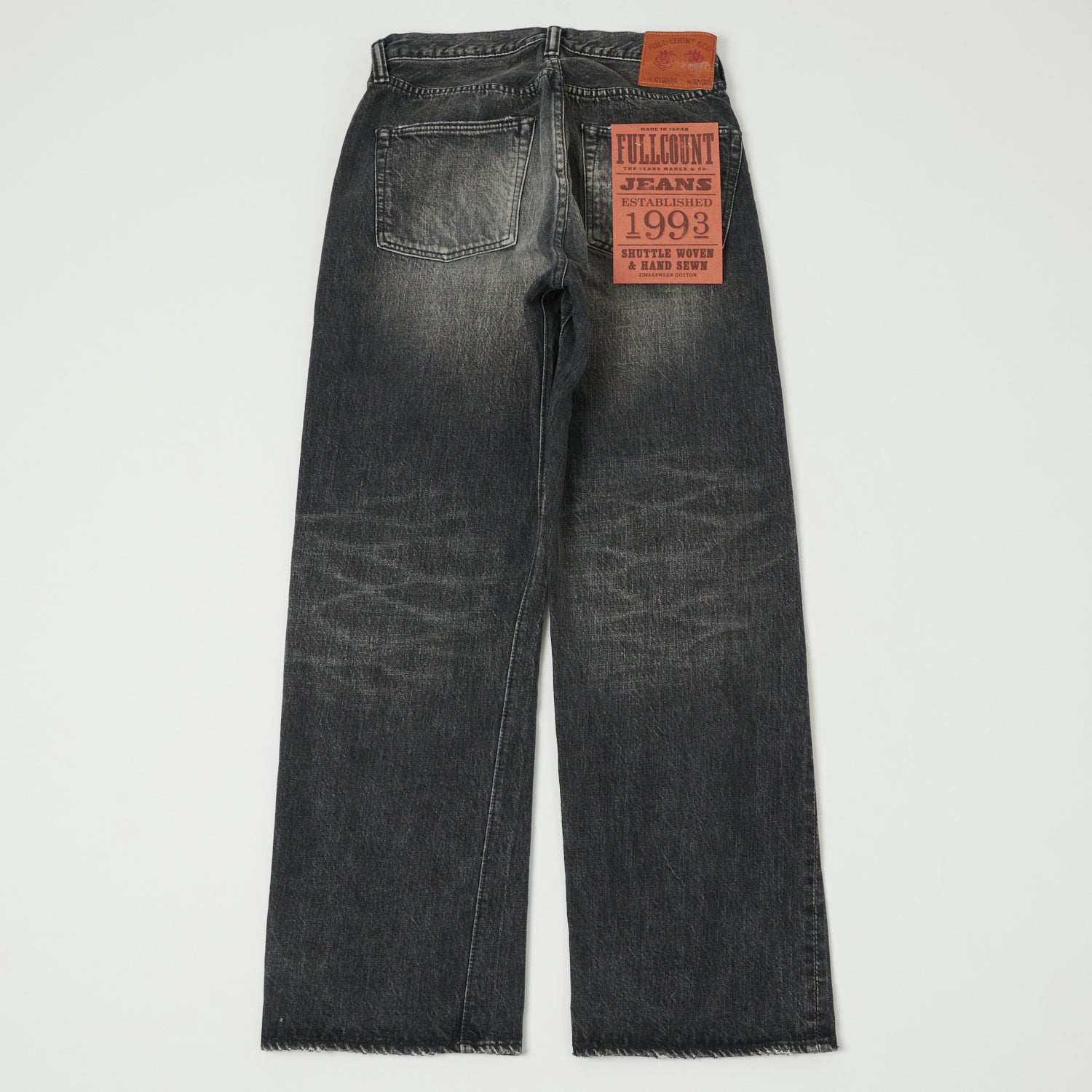 FULLCOUNT 0105 13.7oz Wide Straight Jean - Black 'Splatter Dartford' Wash