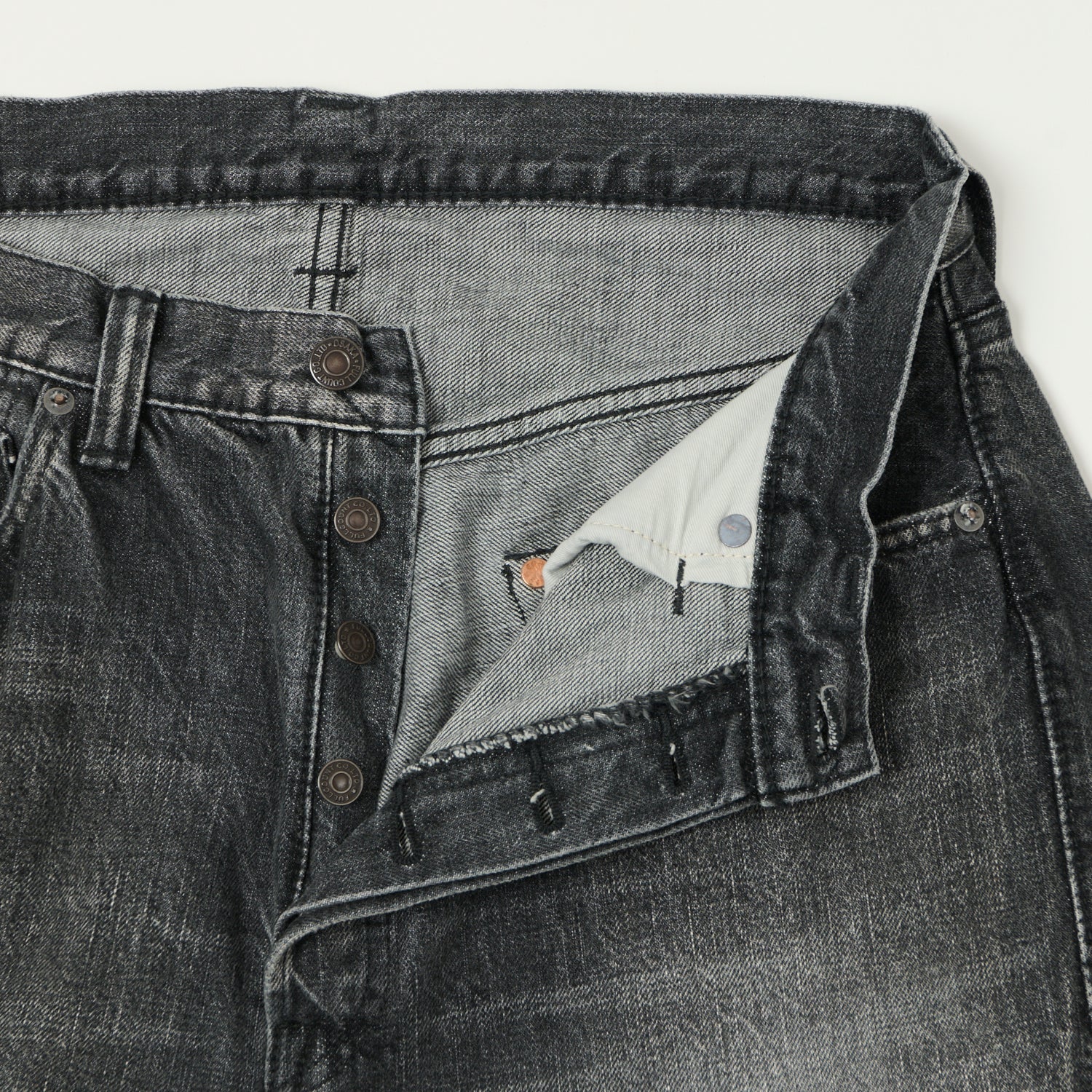 FULLCOUNT 0105 13.7oz Wide Straight Jean - Black 'Dartford' Wash