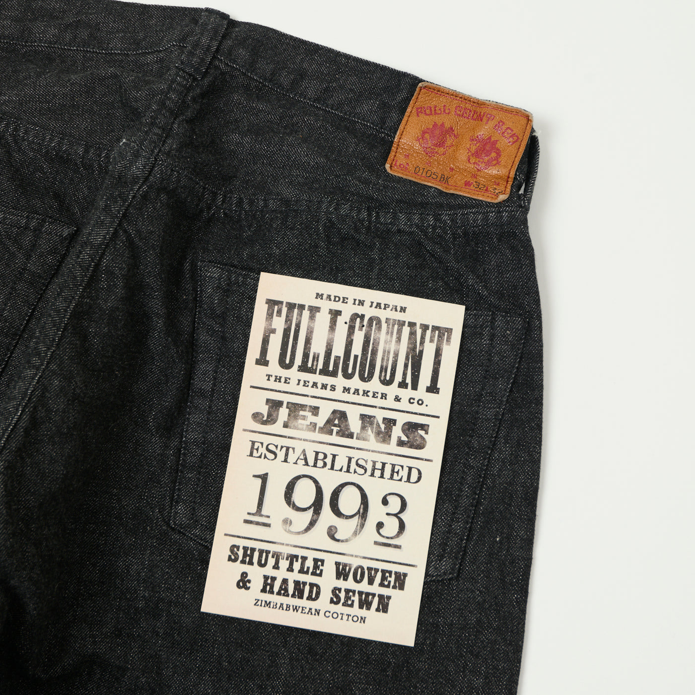 FULLCOUNT 0105 13.7oz Wide Straight Jean - Black One Wash