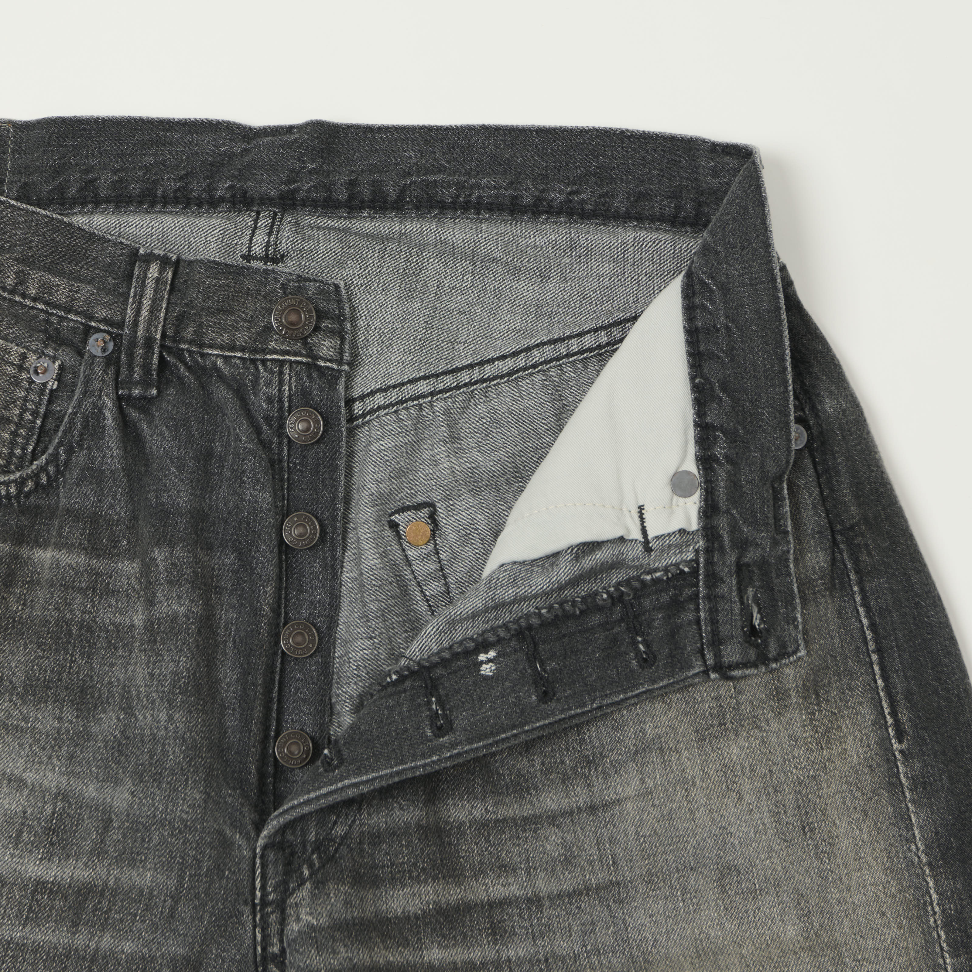 FULLCOUNT 0105SS 'Super Smooth' 11.5oz Wide Straight Jean - Black 'Dartford' Wash