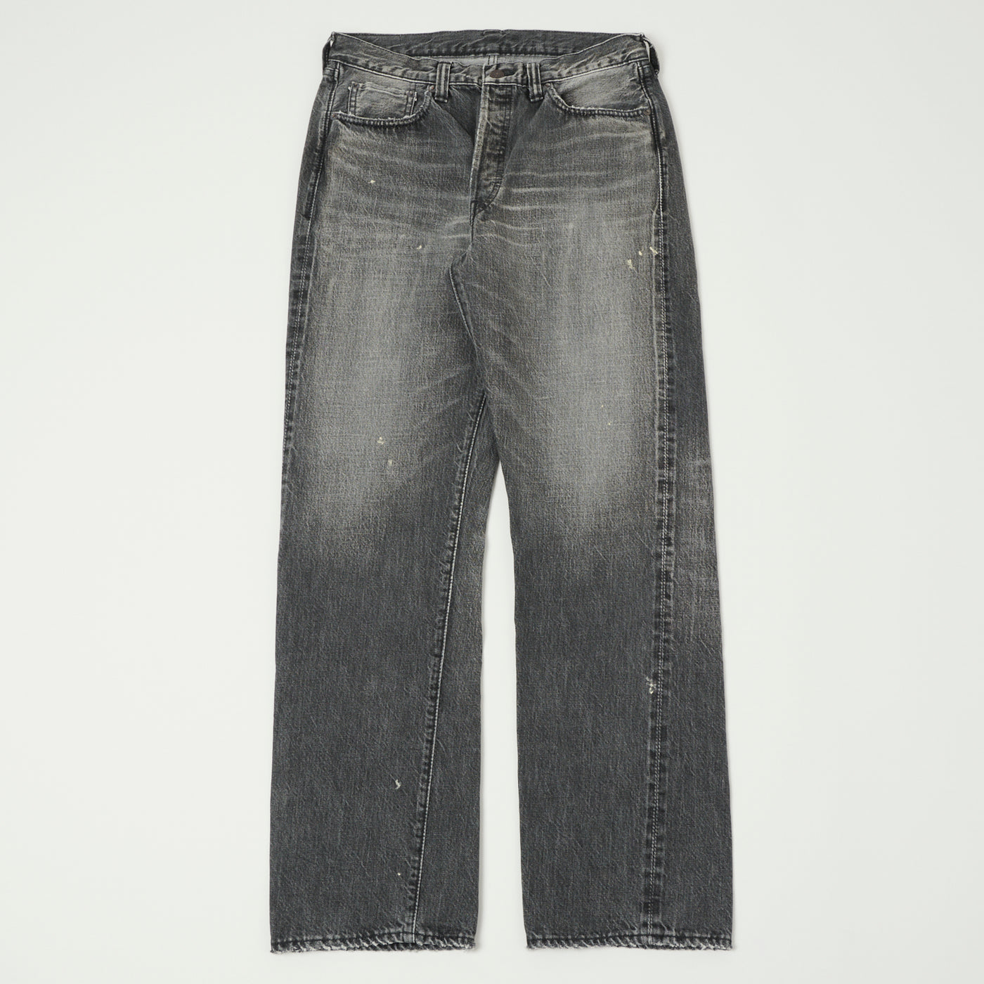 FULLCOUNT 1101 13.7oz Loose Straight Jean - Black 'Splatter Dartford' Wash