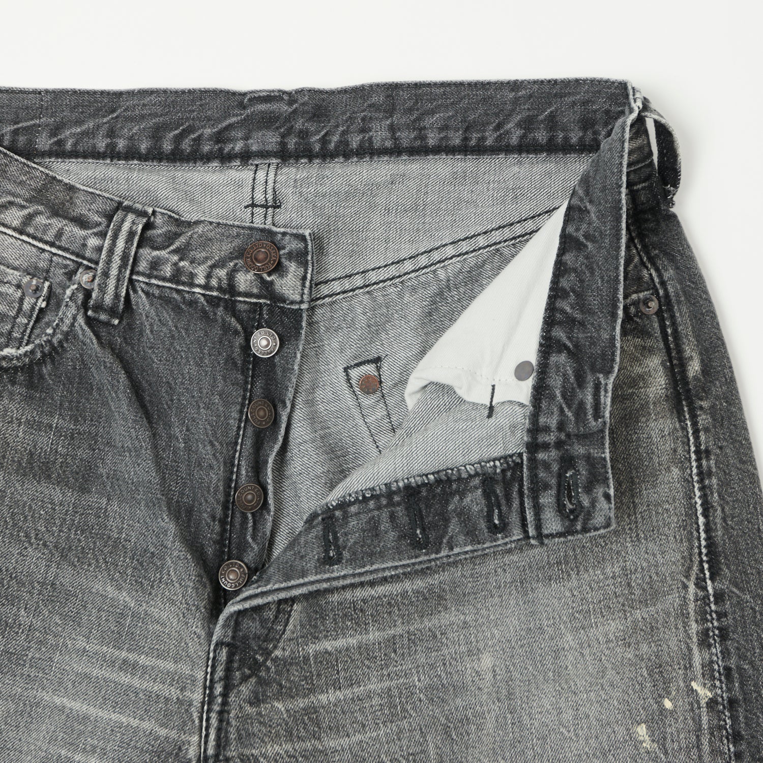 FULLCOUNT 1101 13.7oz Loose Straight Jean - Black 'Splatter Dartford' Wash