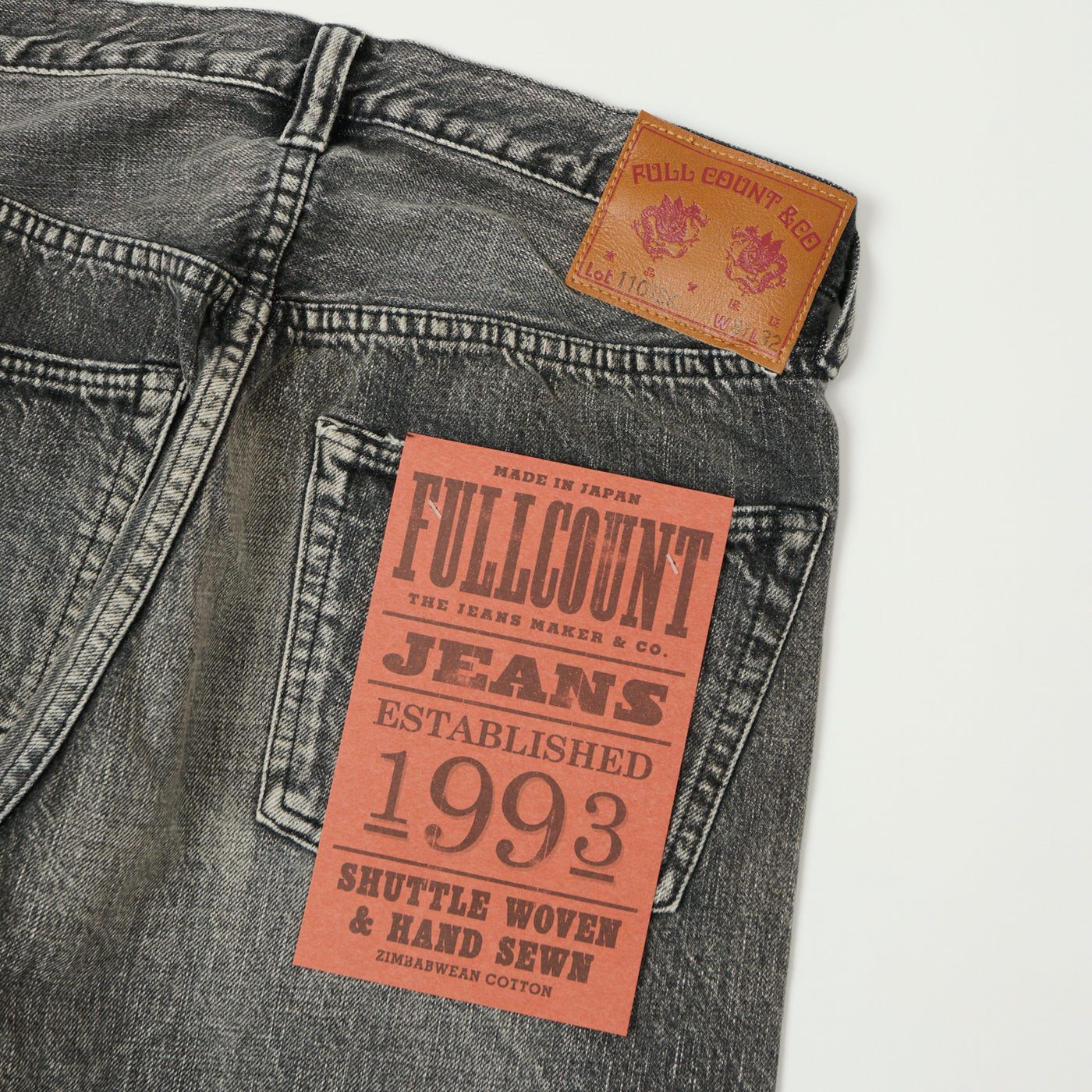 FULLCOUNT 1101 13.7oz Loose Straight Jean - Black 'Dartford' Wash