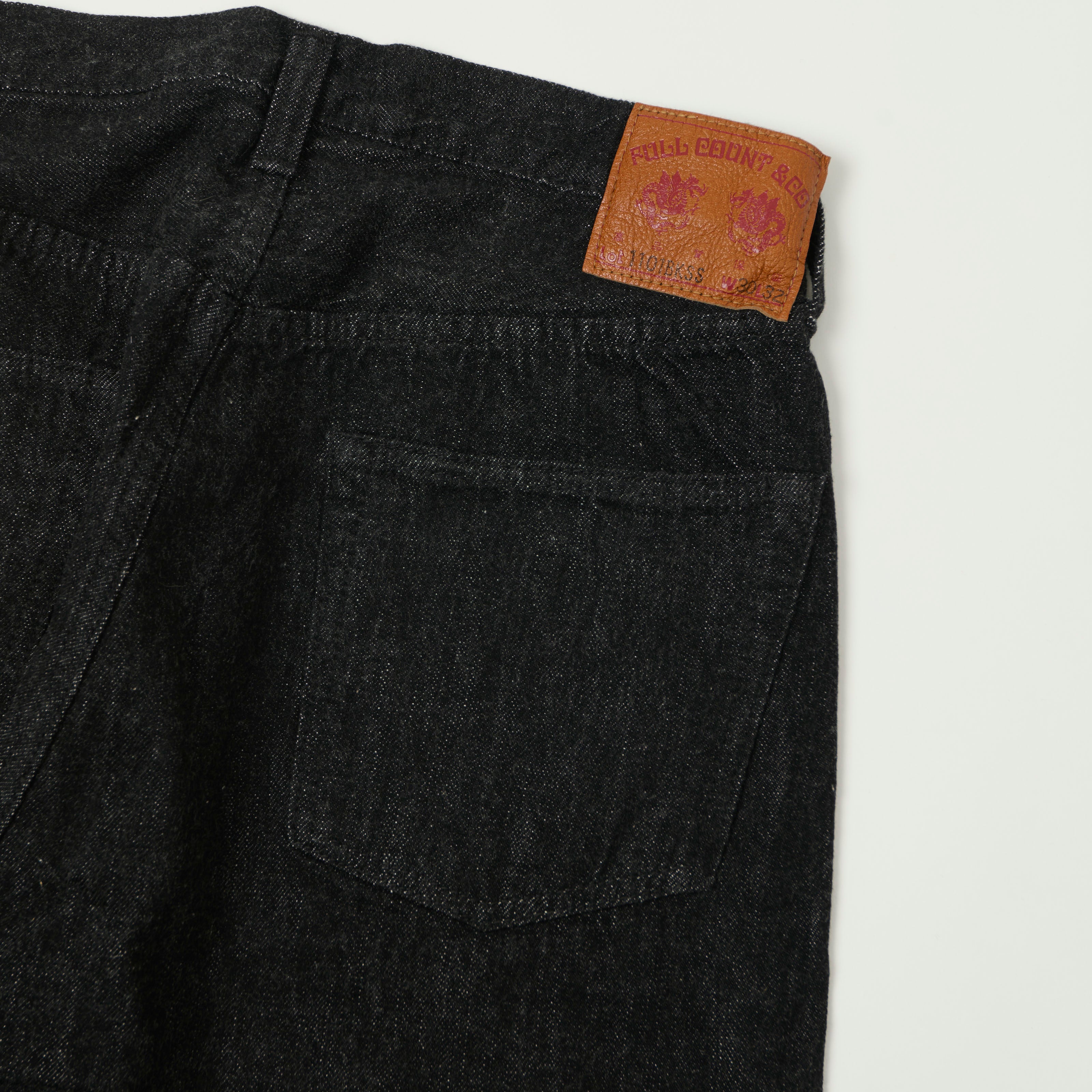 FULLCOUNT 1101SS 'Super Smooth' 11.5oz Loose Straight Jean - Black One Wash