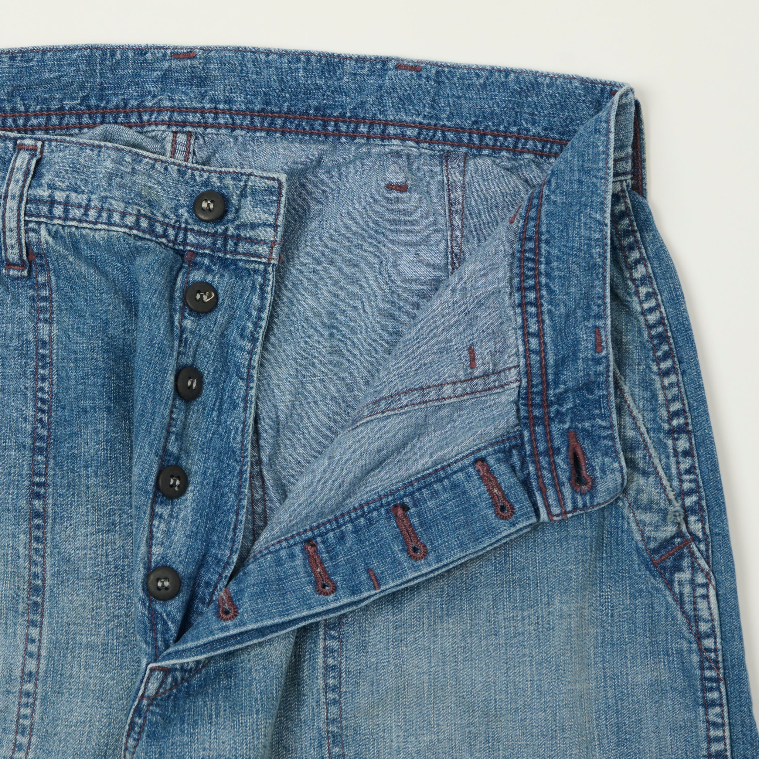 FULLCOUNT 1141 8oz Denim U.S. Navy Seamens Trousers - 'Master of Reality' Wash