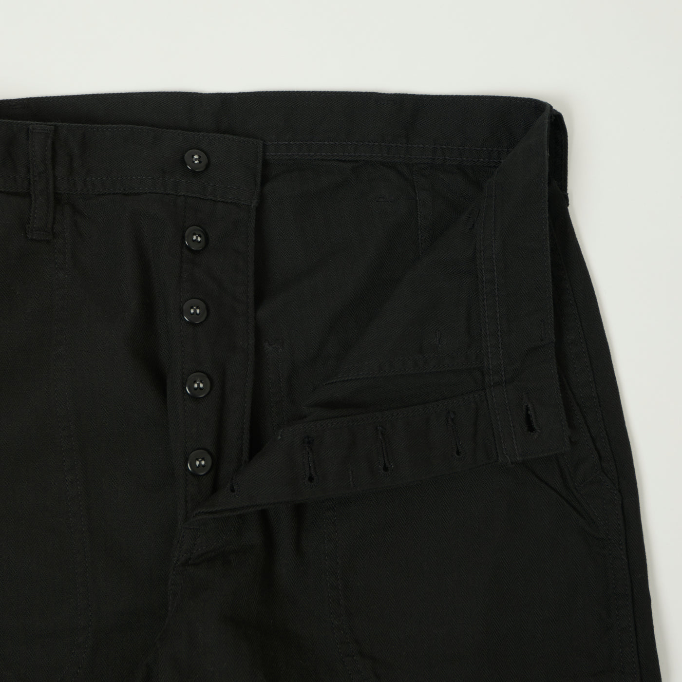 FULLCOUNT 1141 Herringbone Twill U.S. Navy Seamens Trousers - Black
