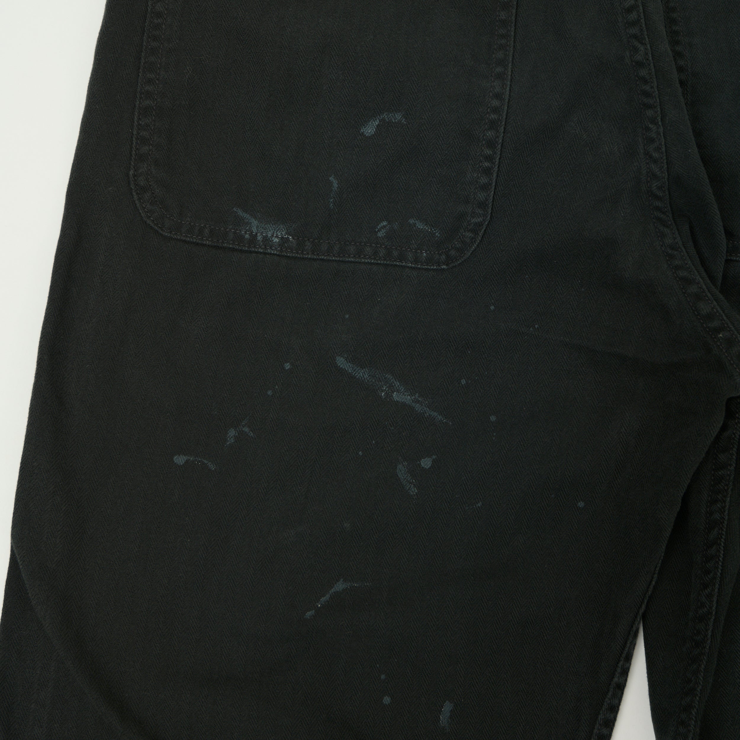 FULLCOUNT 1141 Herringbone Twill 'Vintage Effect' U. S. Navy Seamens Trousers  - Black