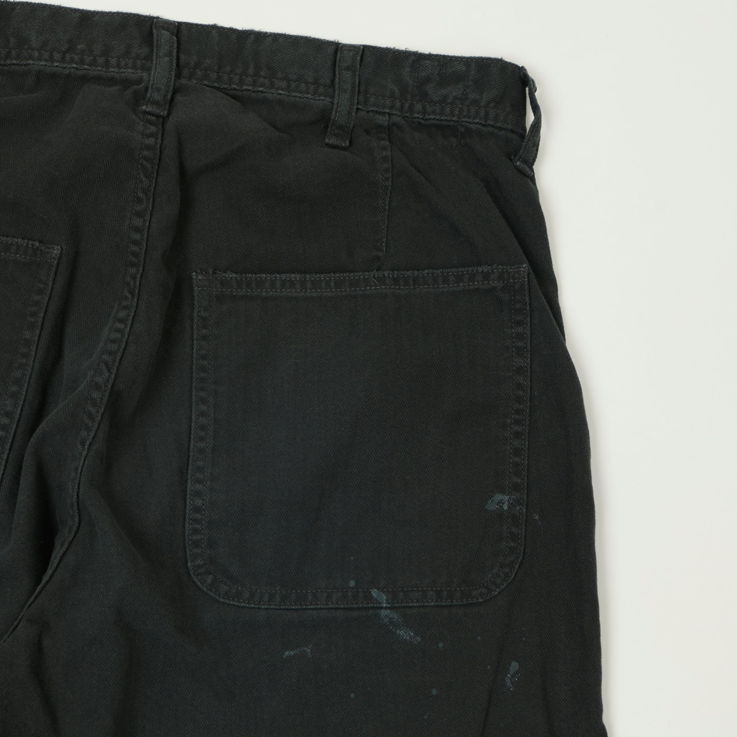 FULLCOUNT 1141 Herringbone Twill 'Vintage Effect' U. S. Navy Seamens Trousers  - Black