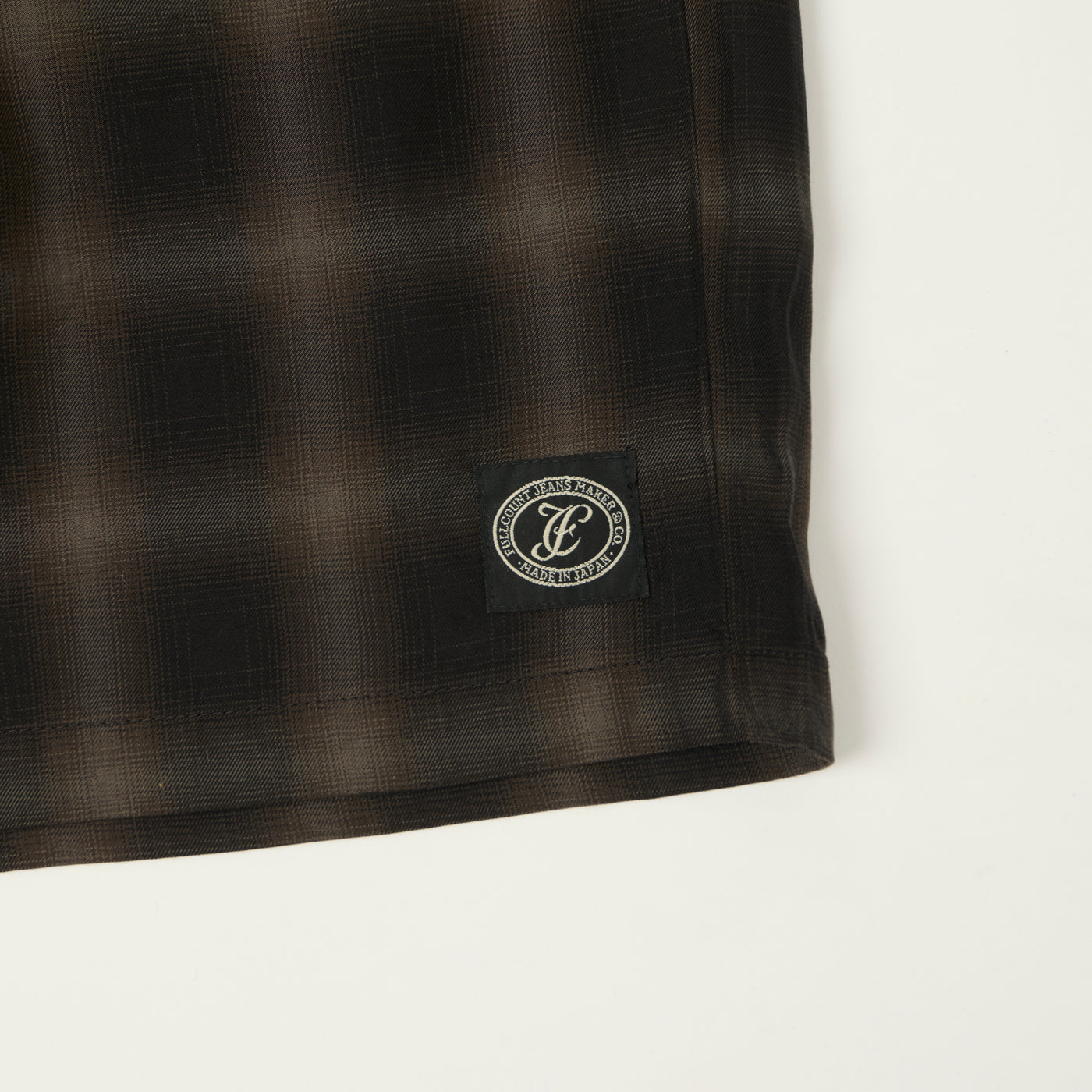 FULLCOUNT 1143 Ombre Check Resort Shorts - Black
