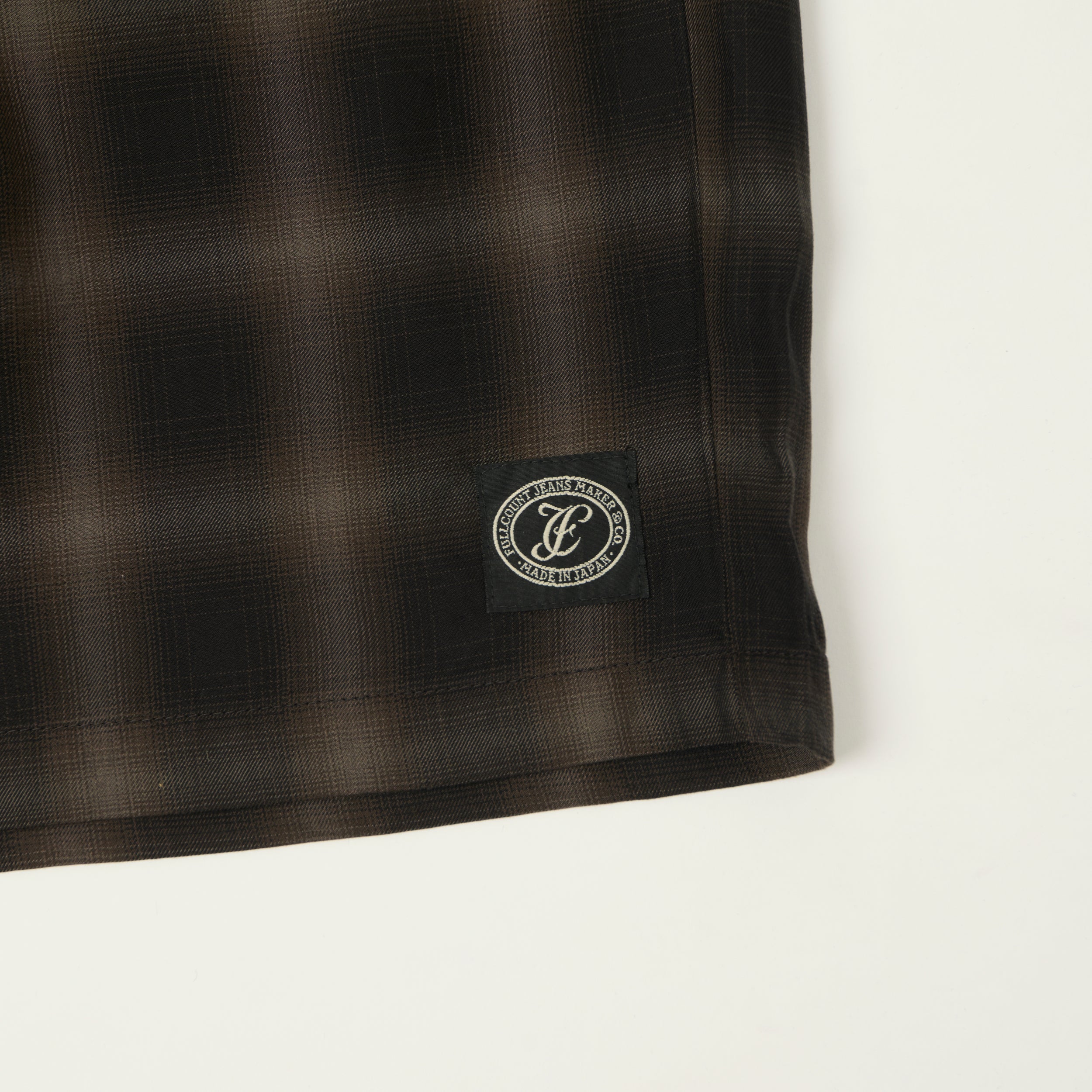 FULLCOUNT 1143 Ombre Check Resort Shorts - Black