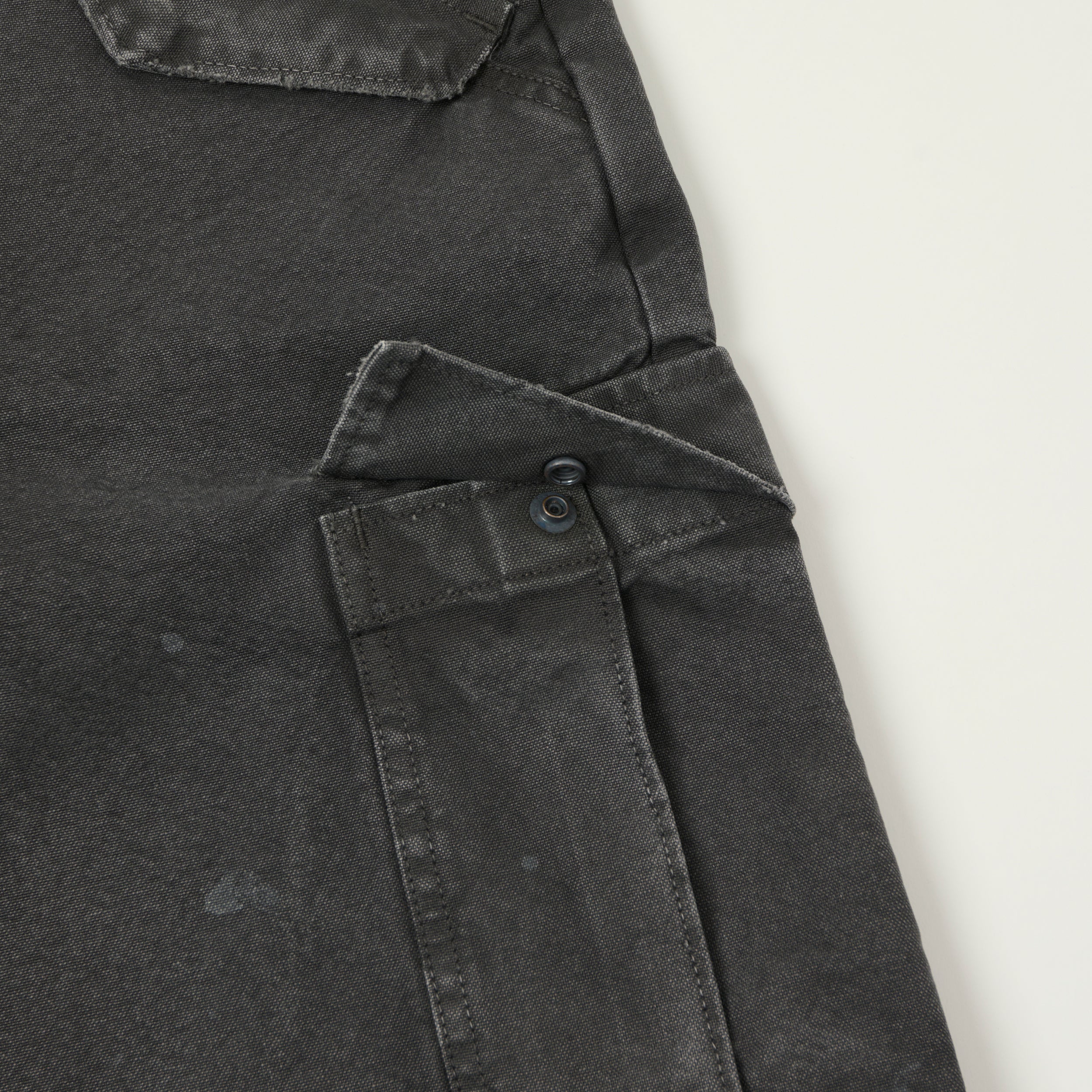 FULLCOUNT 1144 'Vintage Effect' Tent Cloth Field Cargo Shorts - Faded Black