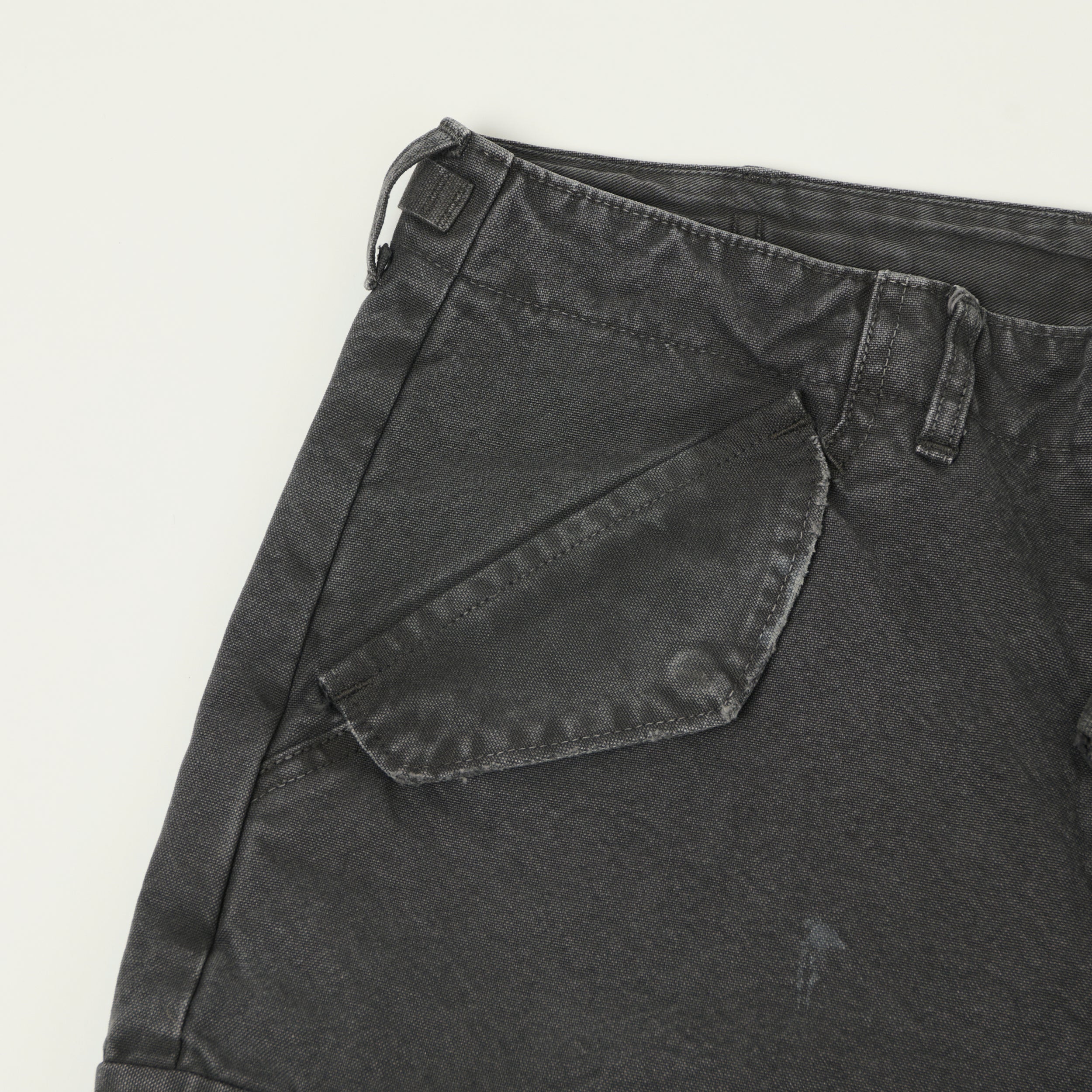 FULLCOUNT 1144 'Vintage Effect' Tent Cloth Field Cargo Shorts - Faded Black