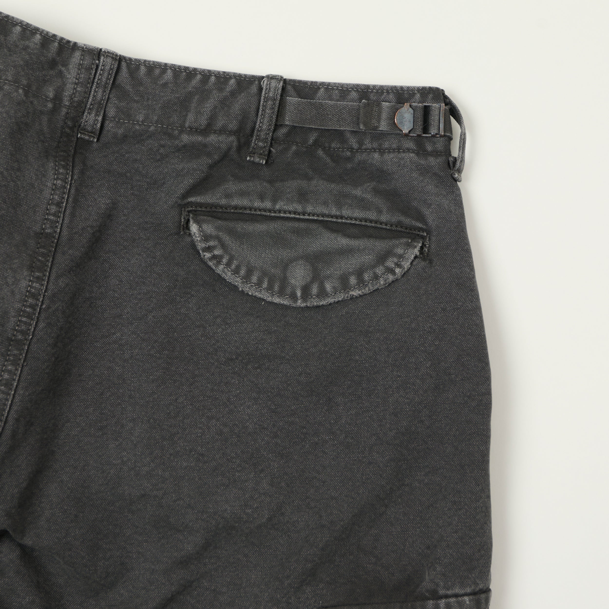FULLCOUNT 1144 'Vintage Effect' Tent Cloth Field Cargo Shorts - Faded Black