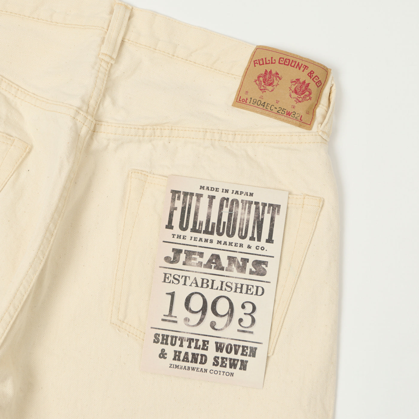 FULLCOUNT 1904 Five Pocket Denim Shorts - Ecru