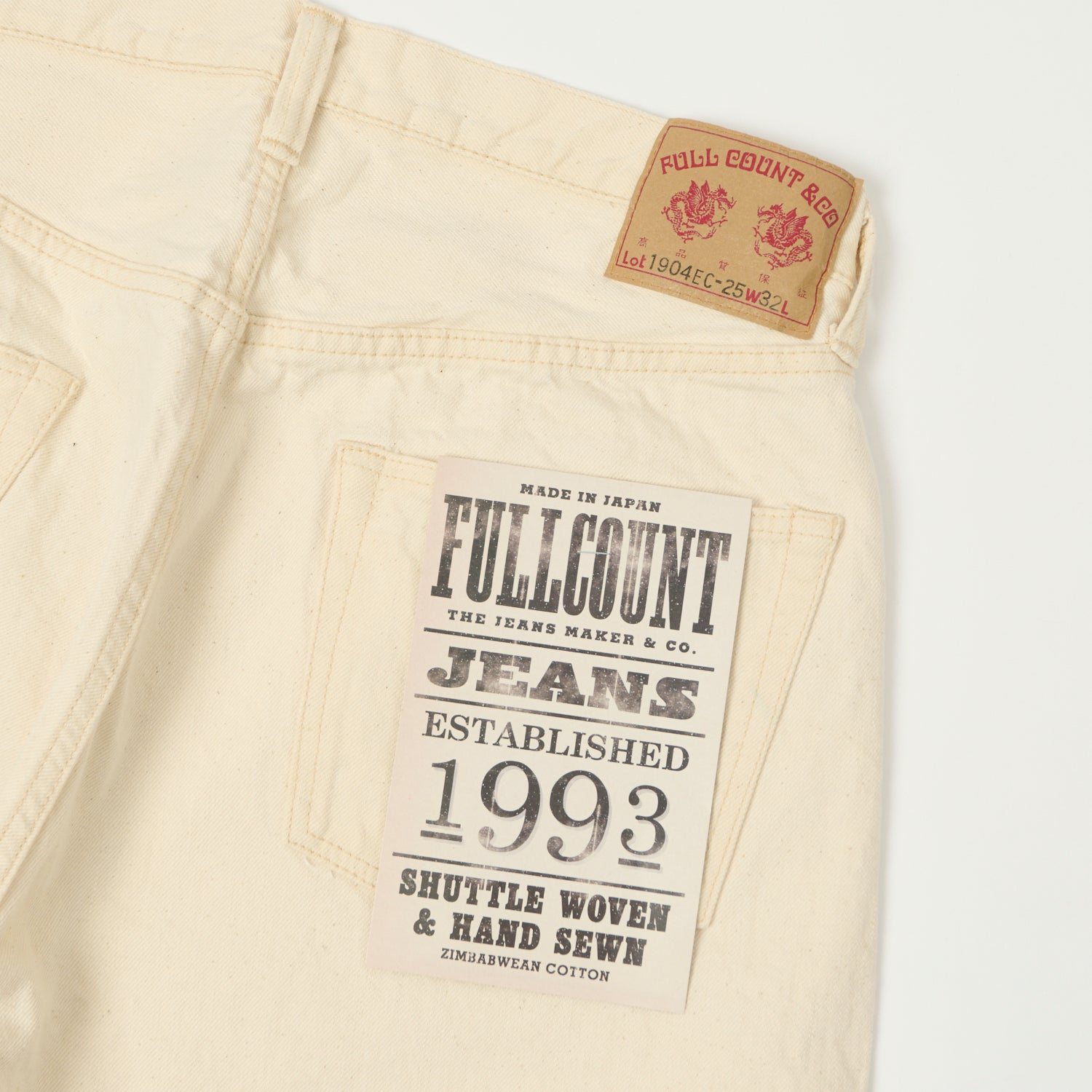 FULLCOUNT 1904 Five Pocket Denim Shorts - Ecru