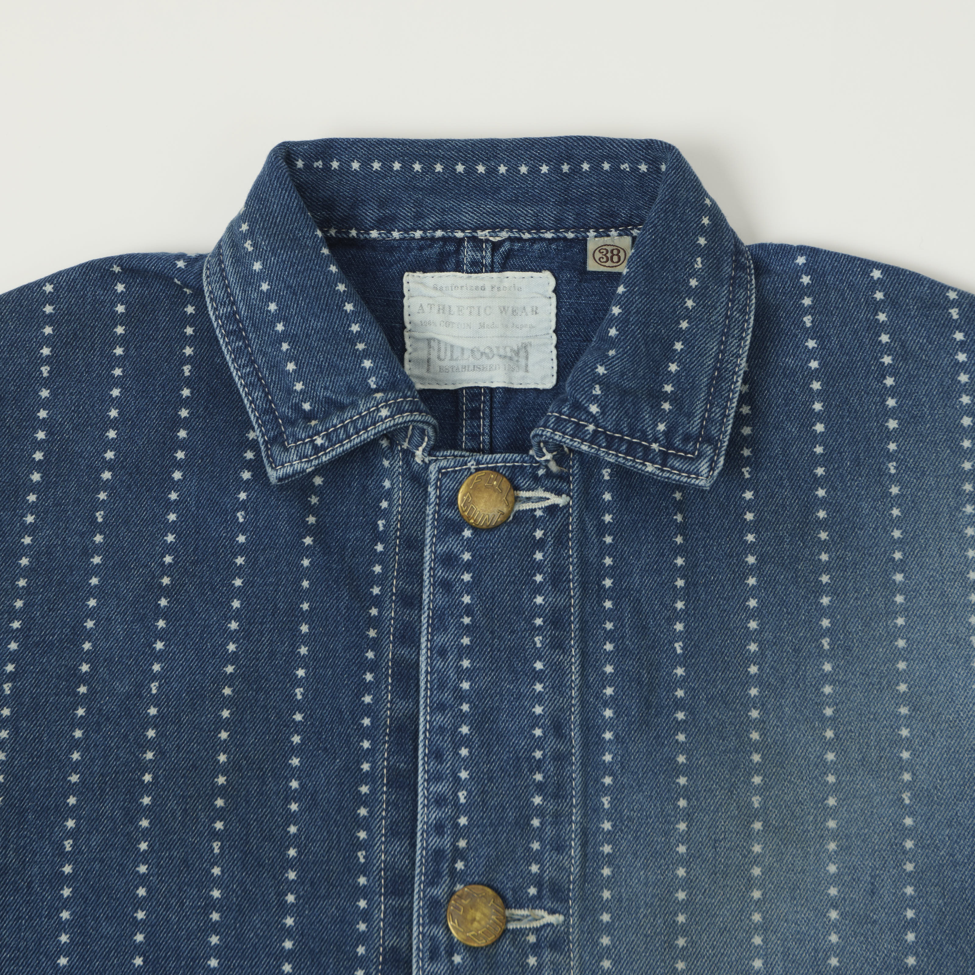 FULLCOUNT 2051 Star Print Wabash Chore Jacket - Heavy Wash