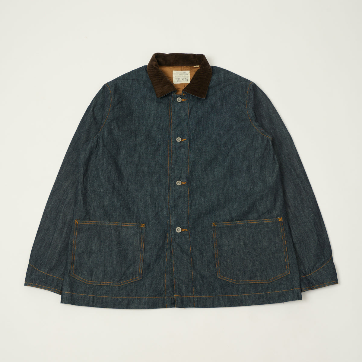 FULLCOUNT 2061 Relax Fit Denim Chore Jacket - One Wash