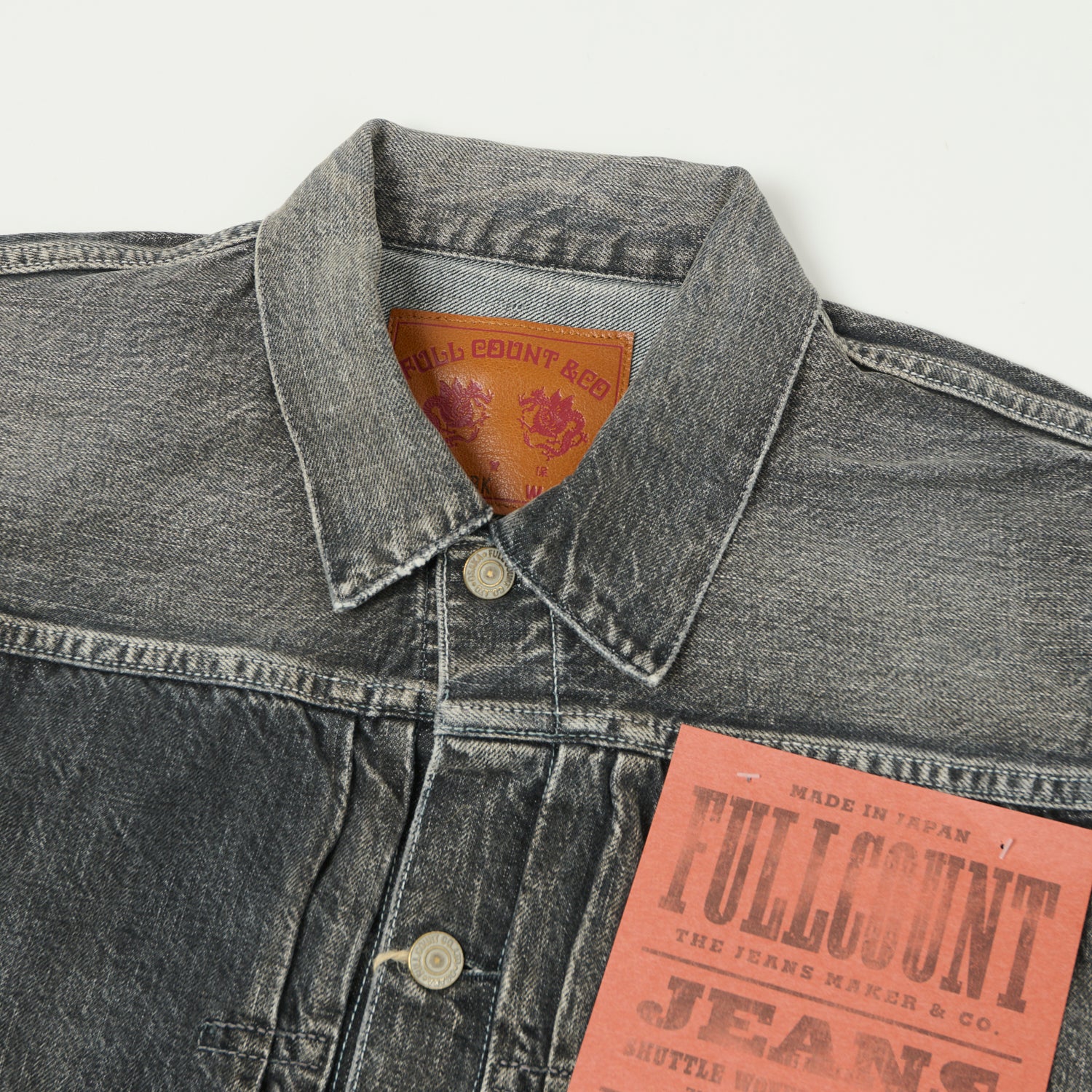 FULLCOUNT 2107 13.5oz Type I Denim Jacket - Black Splatter Dartford Wash