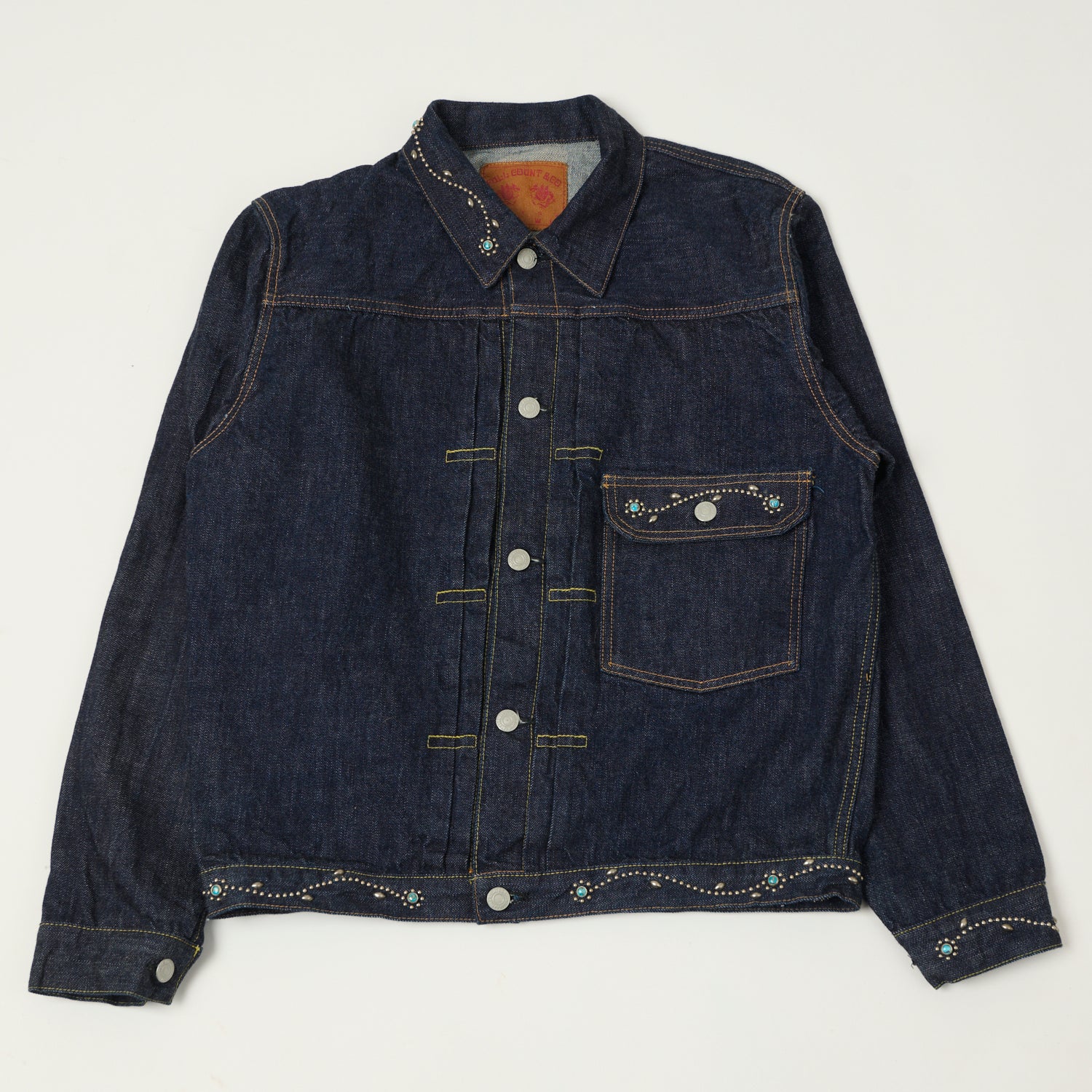 FULLCOUNT 2107 'On Studs by Zip Stevenson HTC' 13.75oz Type I Denim Jacket - One Wash