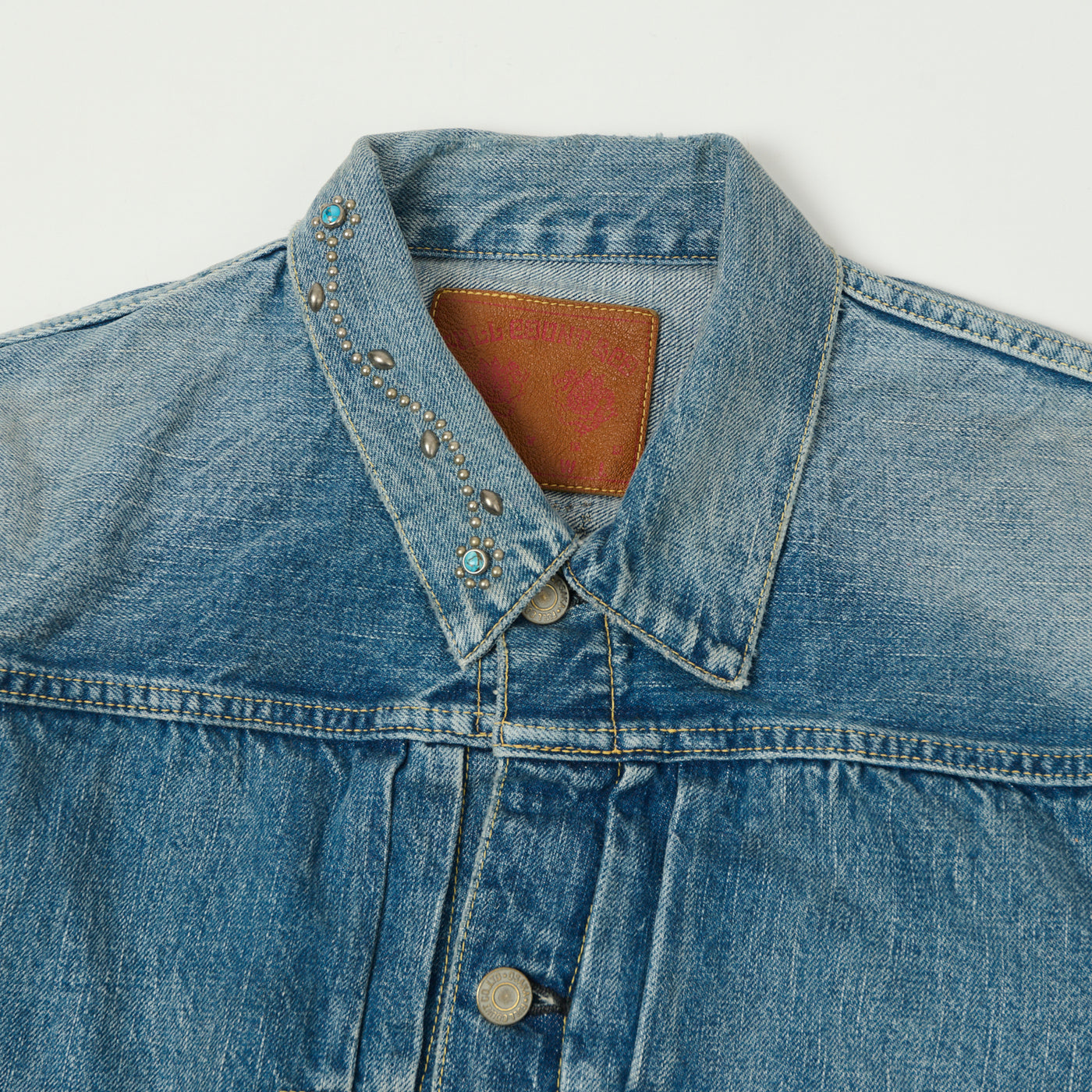 FULLCOUNT 2107 'On Studs by Zip Stevenson HTC' 13.75oz Type I Denim Jacket - Dartford Wash