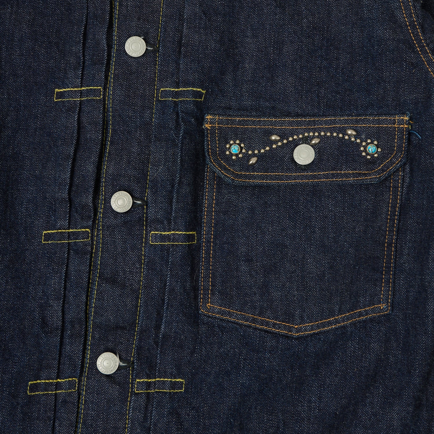FULLCOUNT 2107 'On Studs by Zip Stevenson HTC' 13.75oz Type I Denim Jacket - One Wash