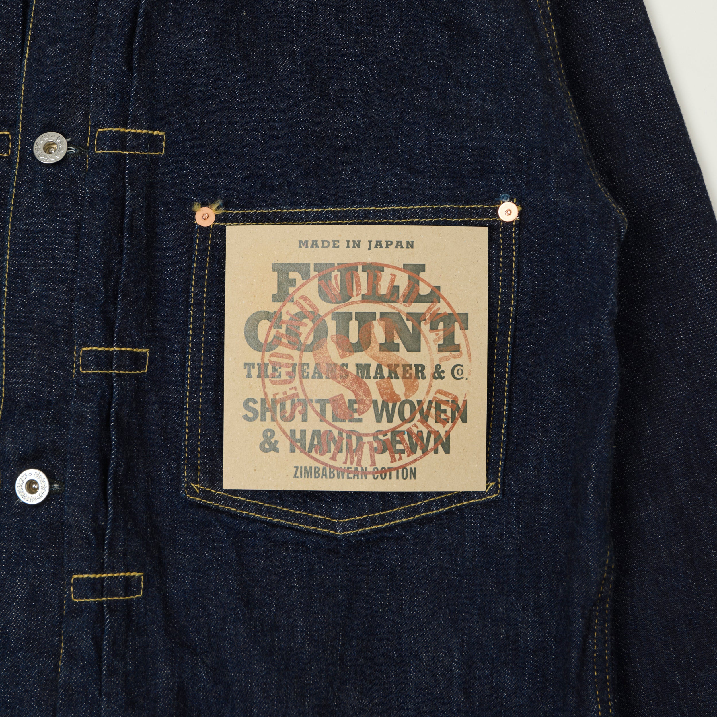 FULLCOUNT 2107 11.5oz WWII Model Type I Denim Jacket - One Wash