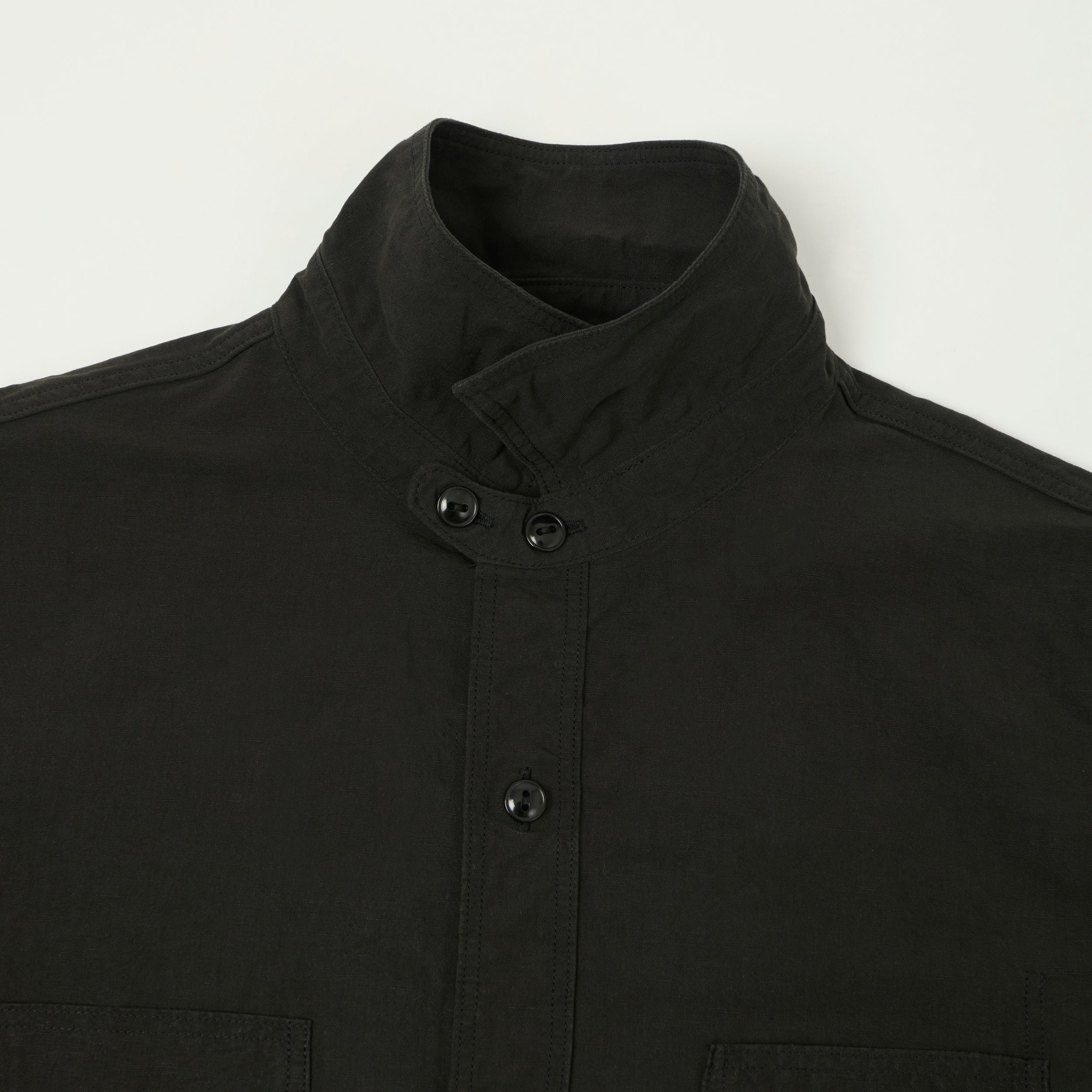 FULLCOUNT 4091L 1920s Cotton/Linen Farmers Shirt - Black