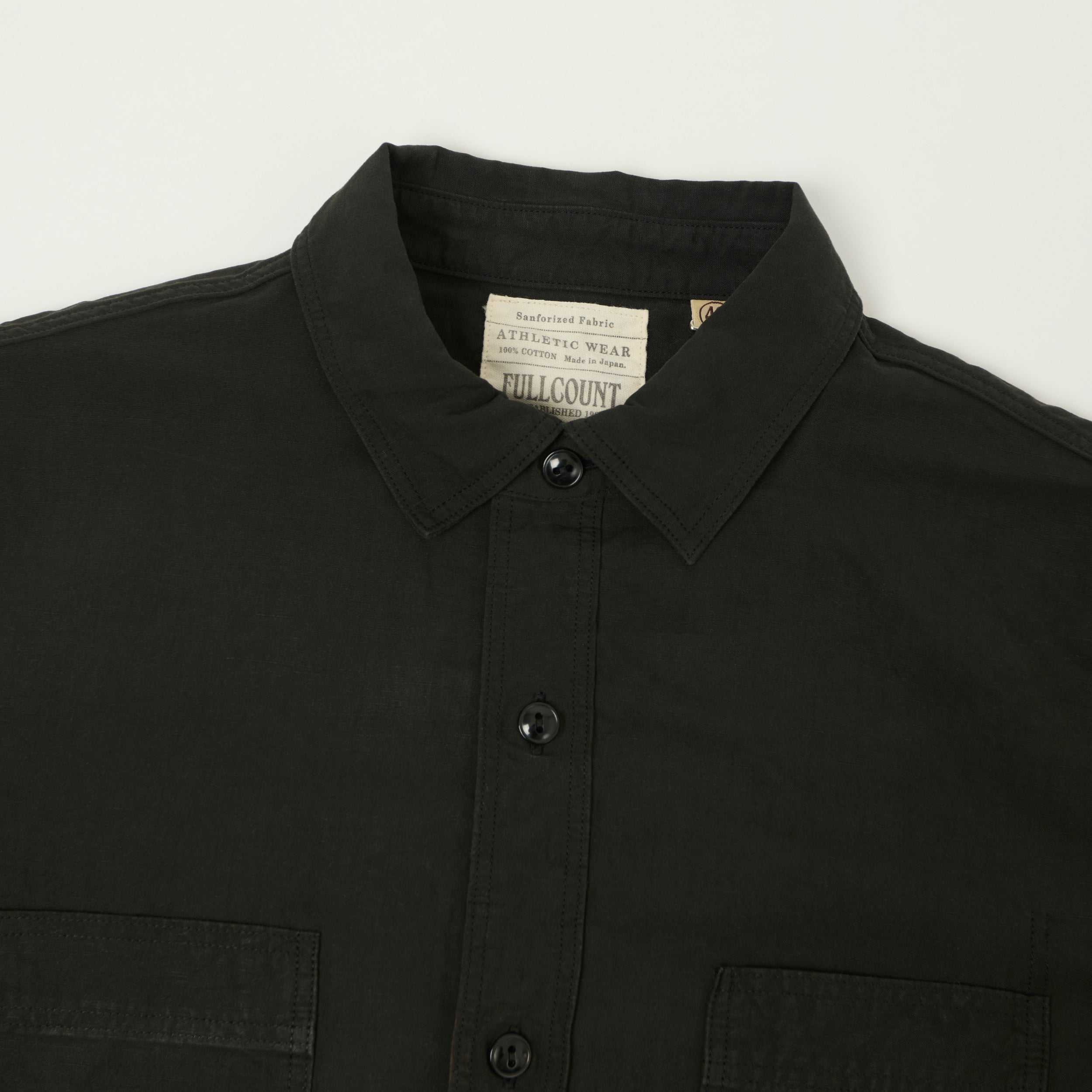 FULLCOUNT 4091L 1920s Cotton/Linen Farmers Shirt - Black
