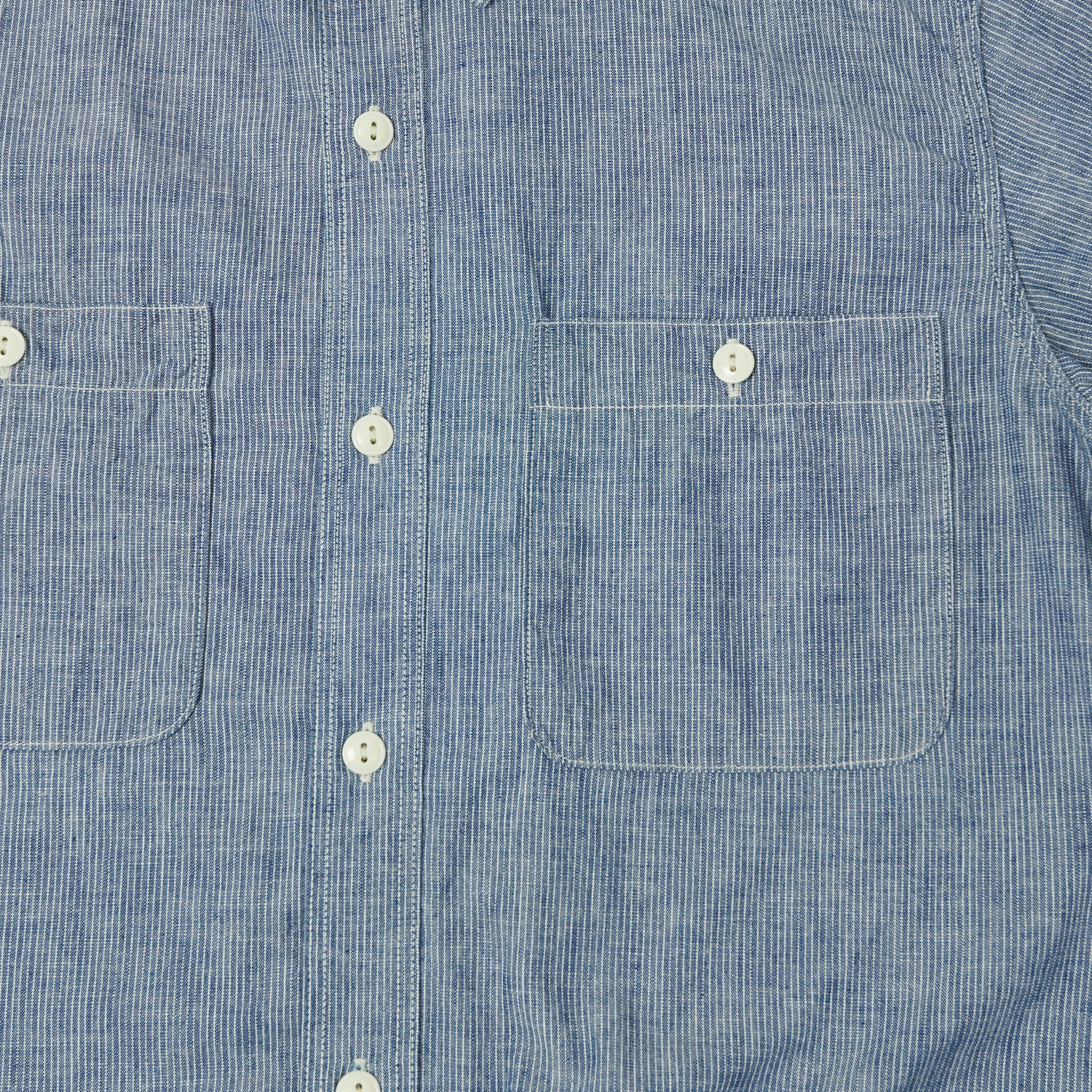 FULLCOUNT 4821 5oz Stripe Chambray Work Shirt - Indigo Stripe