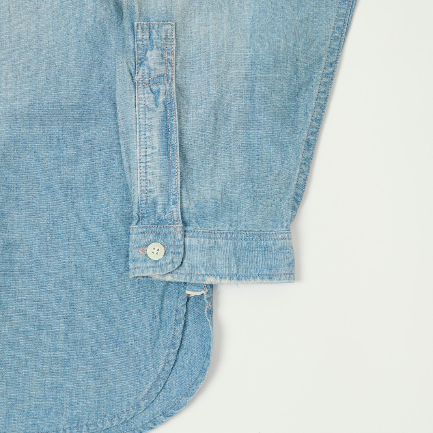 FULLCOUNT 4900 Stand Collar Pullover Chambray Shirt - Heavy Wash