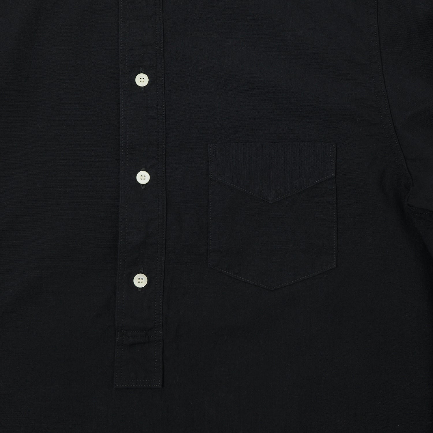 FULLCOUNT 4900 Stand Collar Pullover Chambray Shirt - Black
