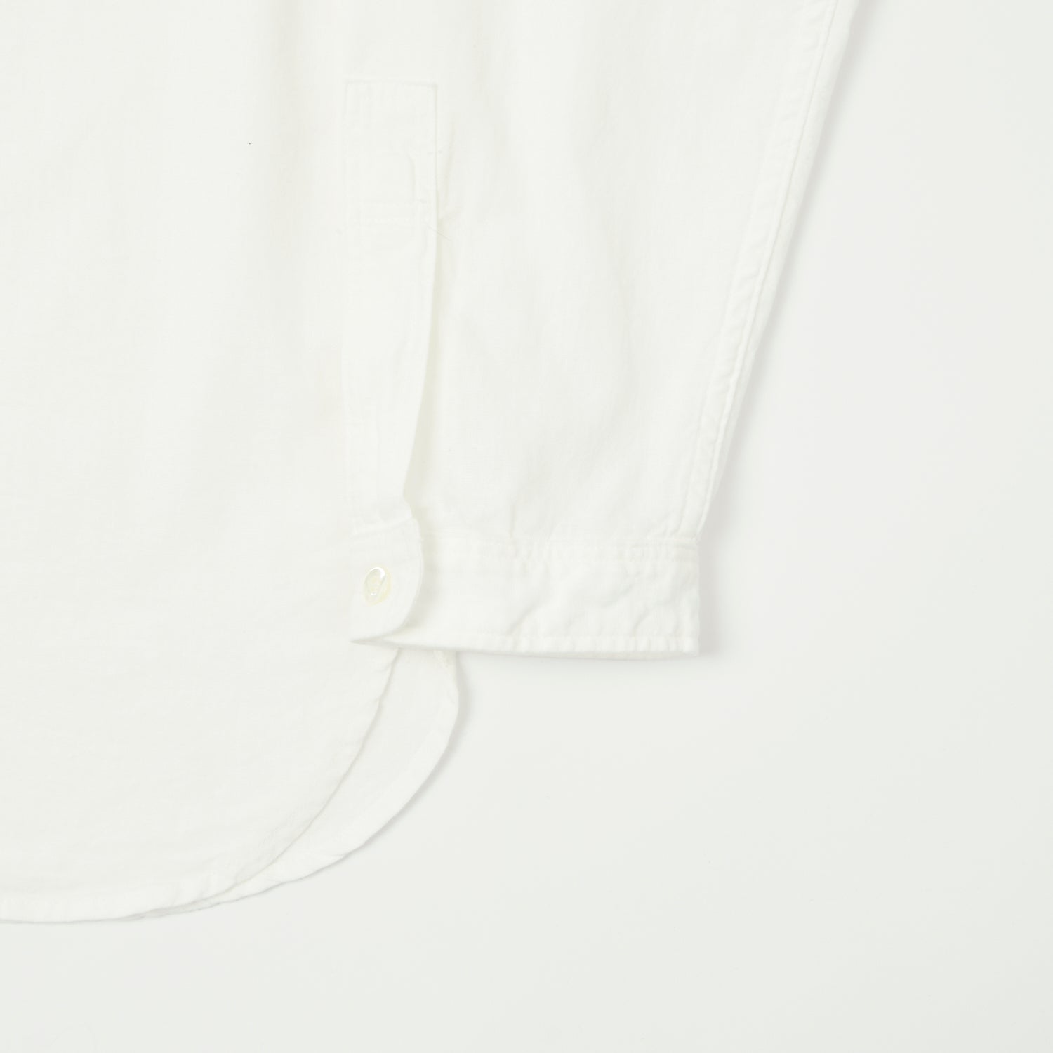 FULLCOUNT 4900 Stand Collar Pullover Chambray Shirt - White