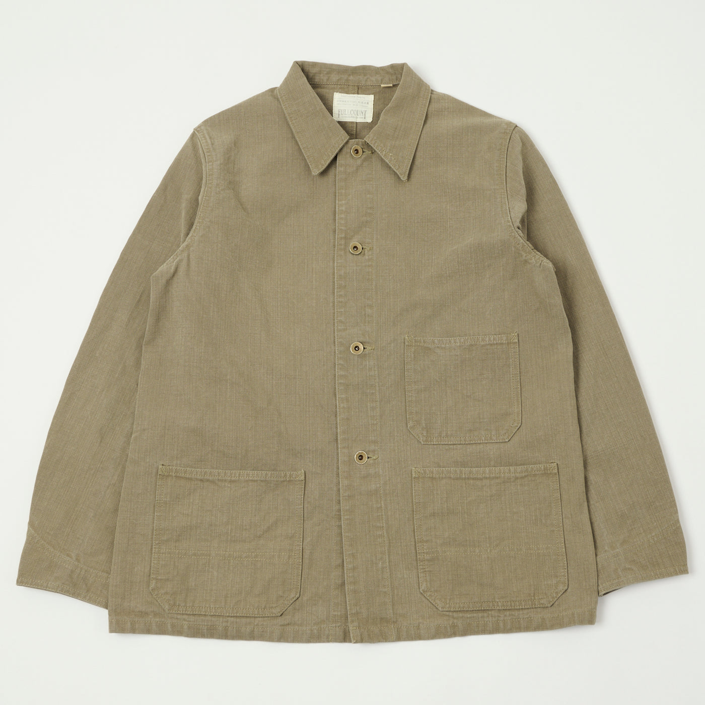 FULLCOUNT 2015 Sulfur Dye Heavy Oxford Chore Jacket - Olive Drab