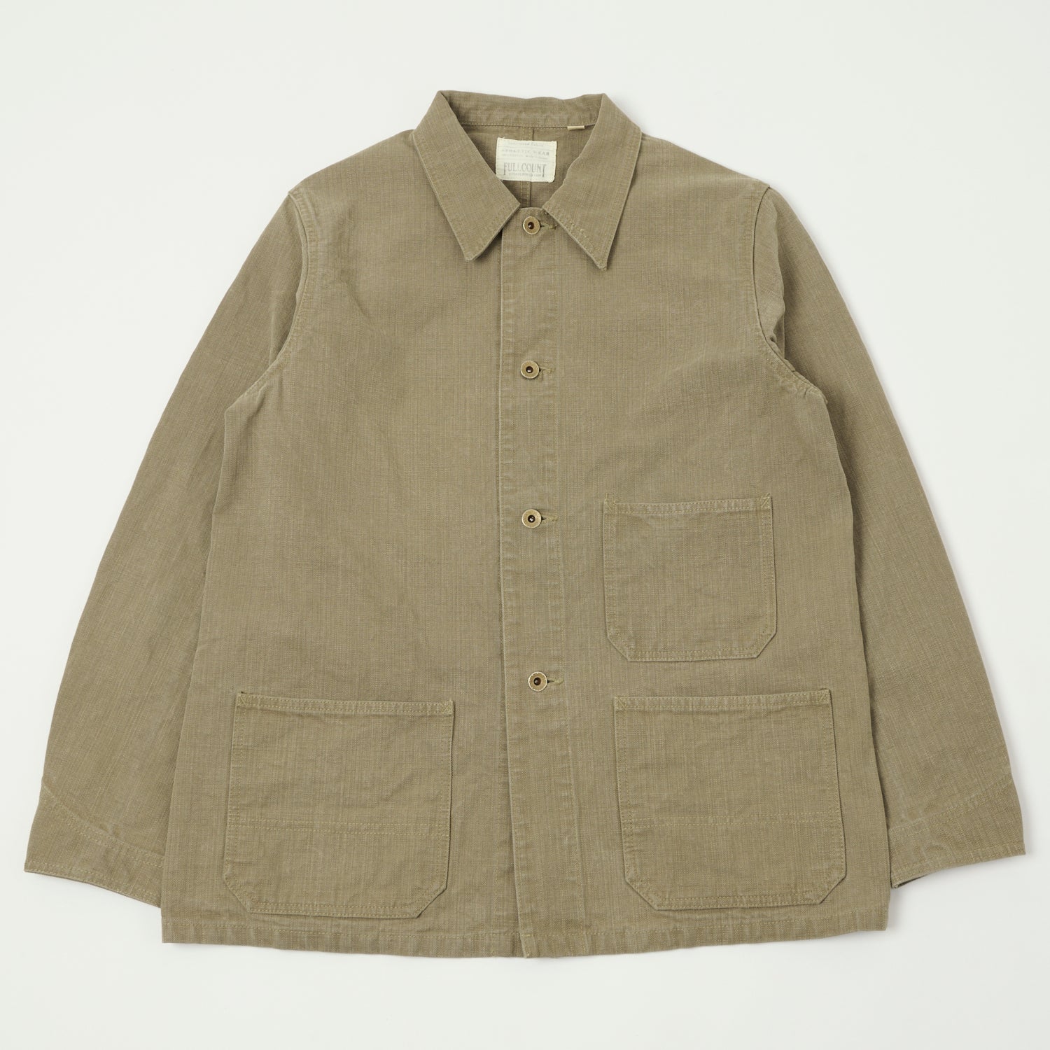 FULLCOUNT 2015 Sulfur Dye Heavy Oxford Chore Jacket - Olive Drab