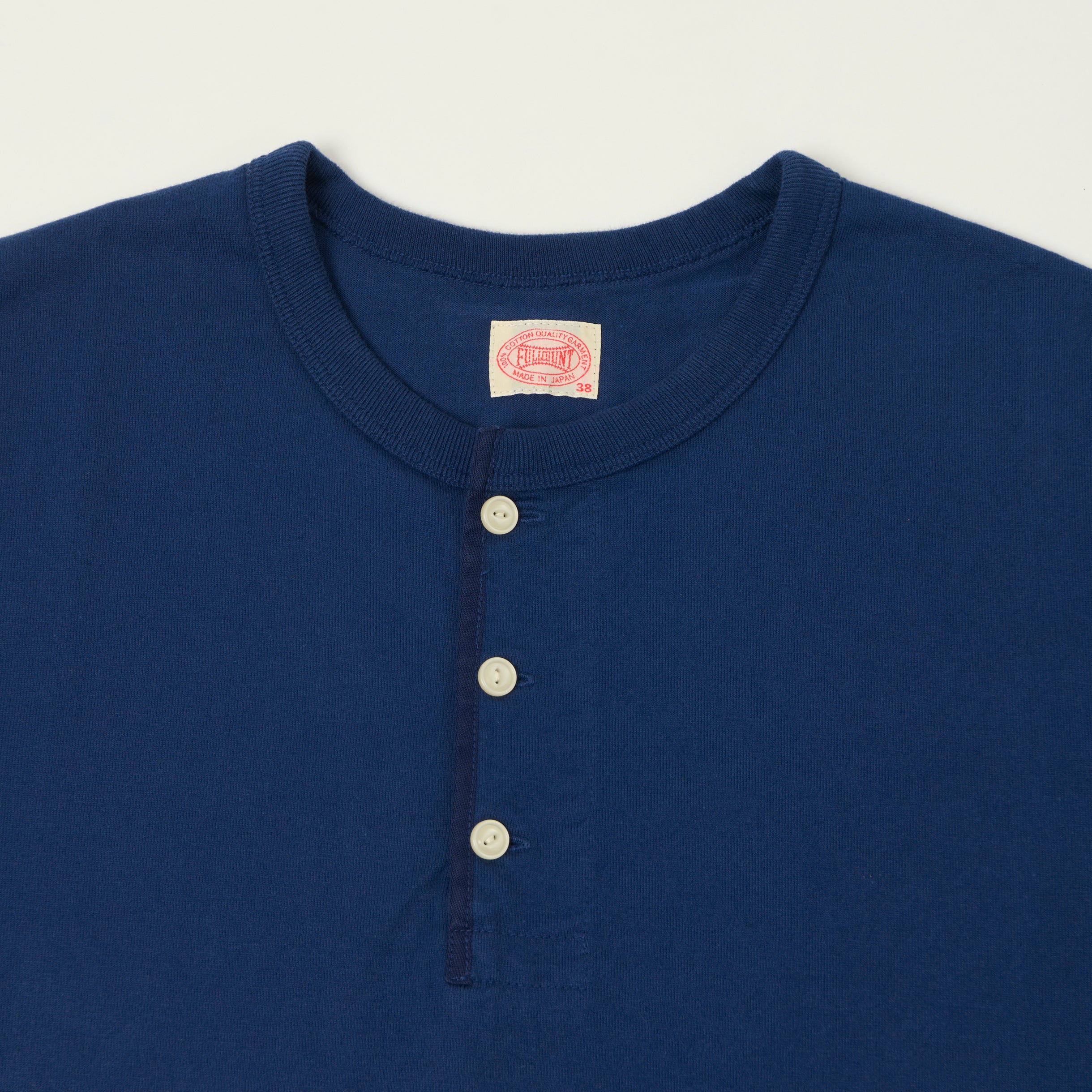 FULLCOUNT 5222H Flat Seam Heavyweight Henley - Navy