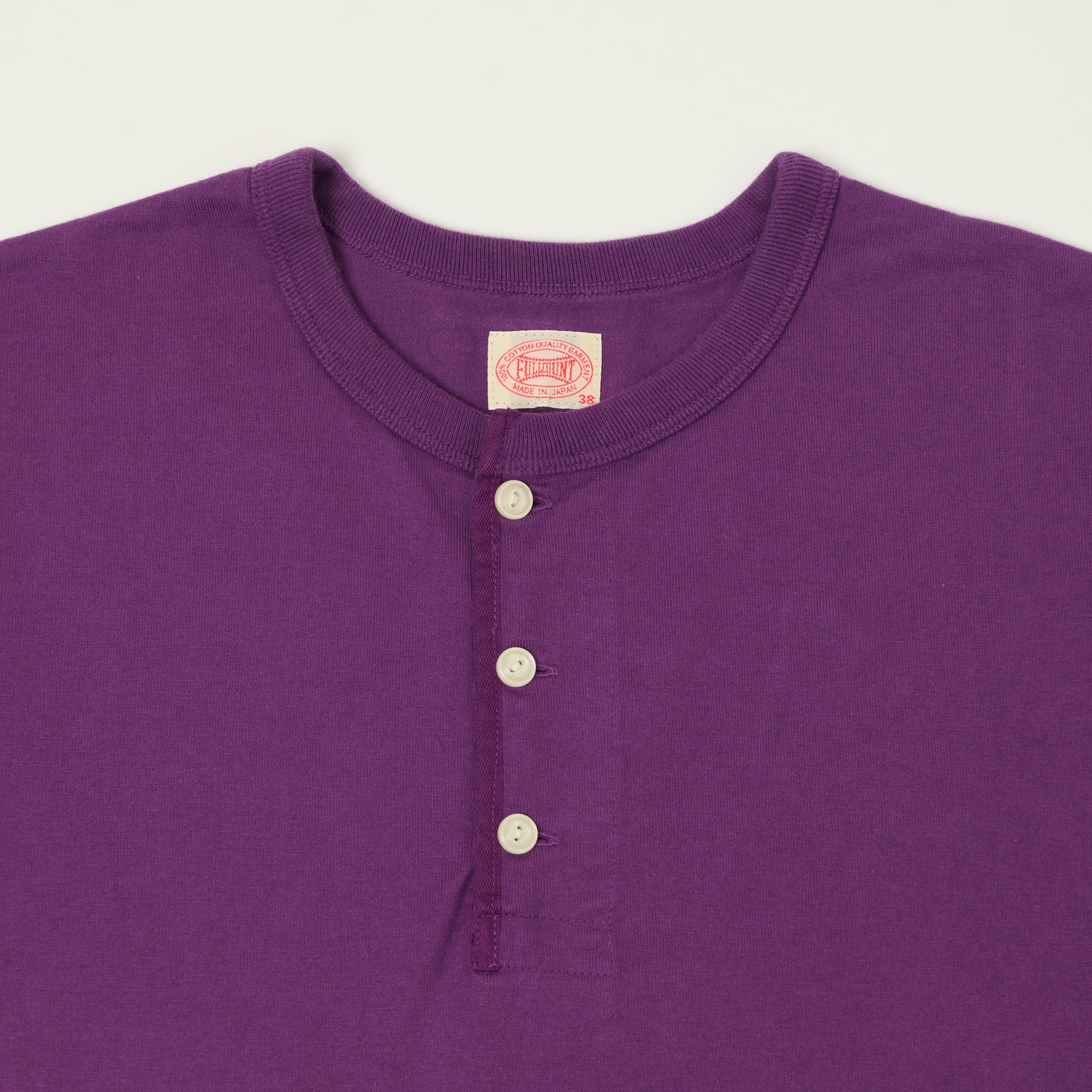 FULLCOUNT 5222H Flat Seam Heavyweight Henley - Purple