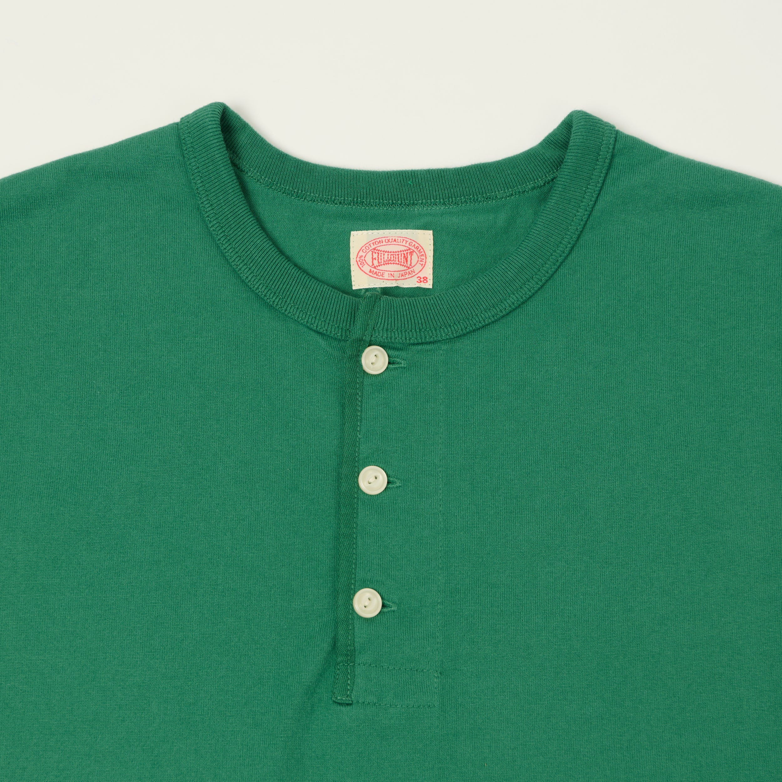 FULLCOUNT 5222H Flat Seam Heavyweight Henley - Green