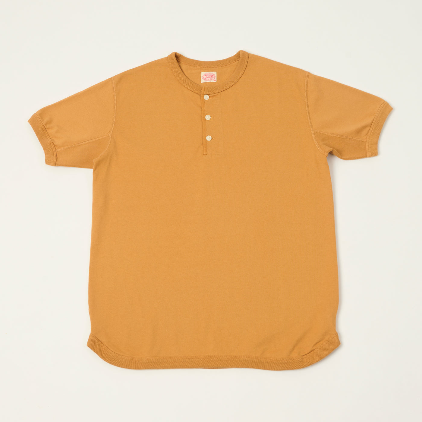 FULLCOUNT 5222H Flat Seam Heavyweight Henley - Saffron