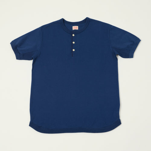 FULLCOUNT 5222H Flat Seam Heavyweight Henley - Navy