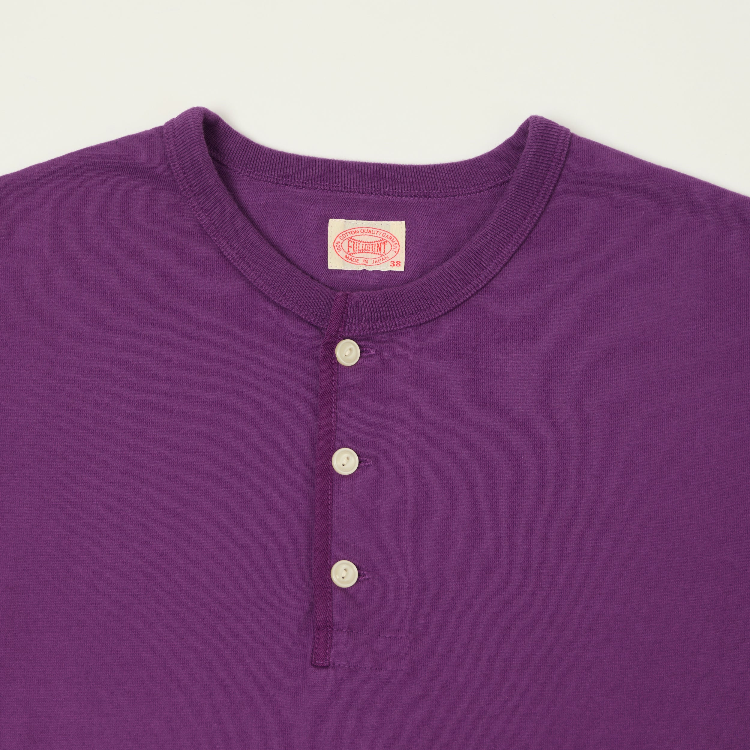FULLCOUNT 5222LH Flat Seam Heavyweight Henley - Purple