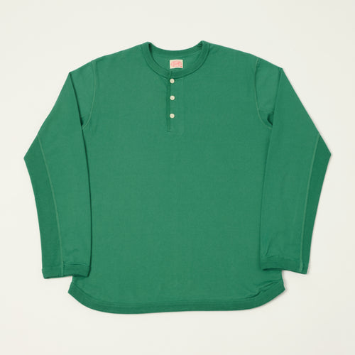 FULLCOUNT 5222LH Flat Seam Heavyweight Henley - Green
