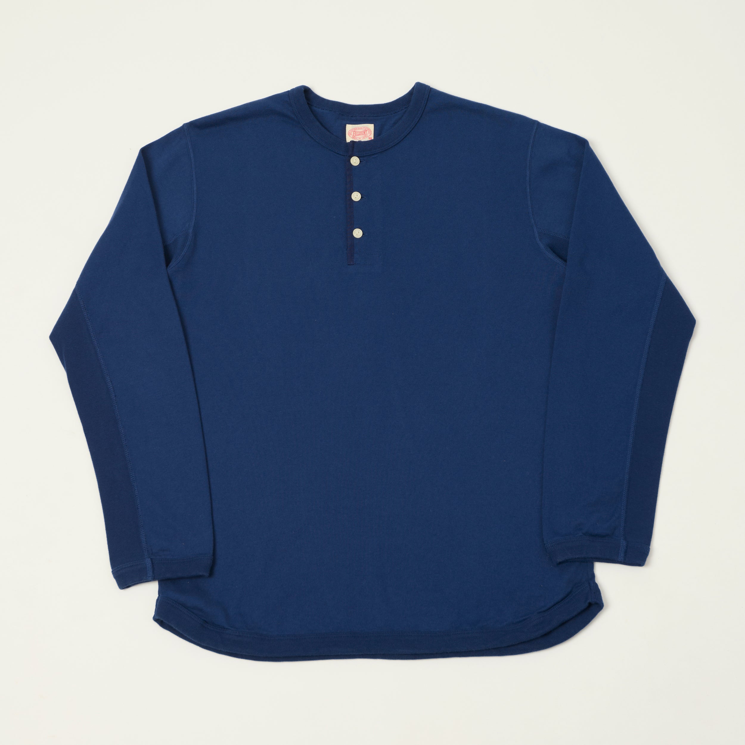 FULLCOUNT 5222LH Flat Seam Heavyweight Henley - Navy