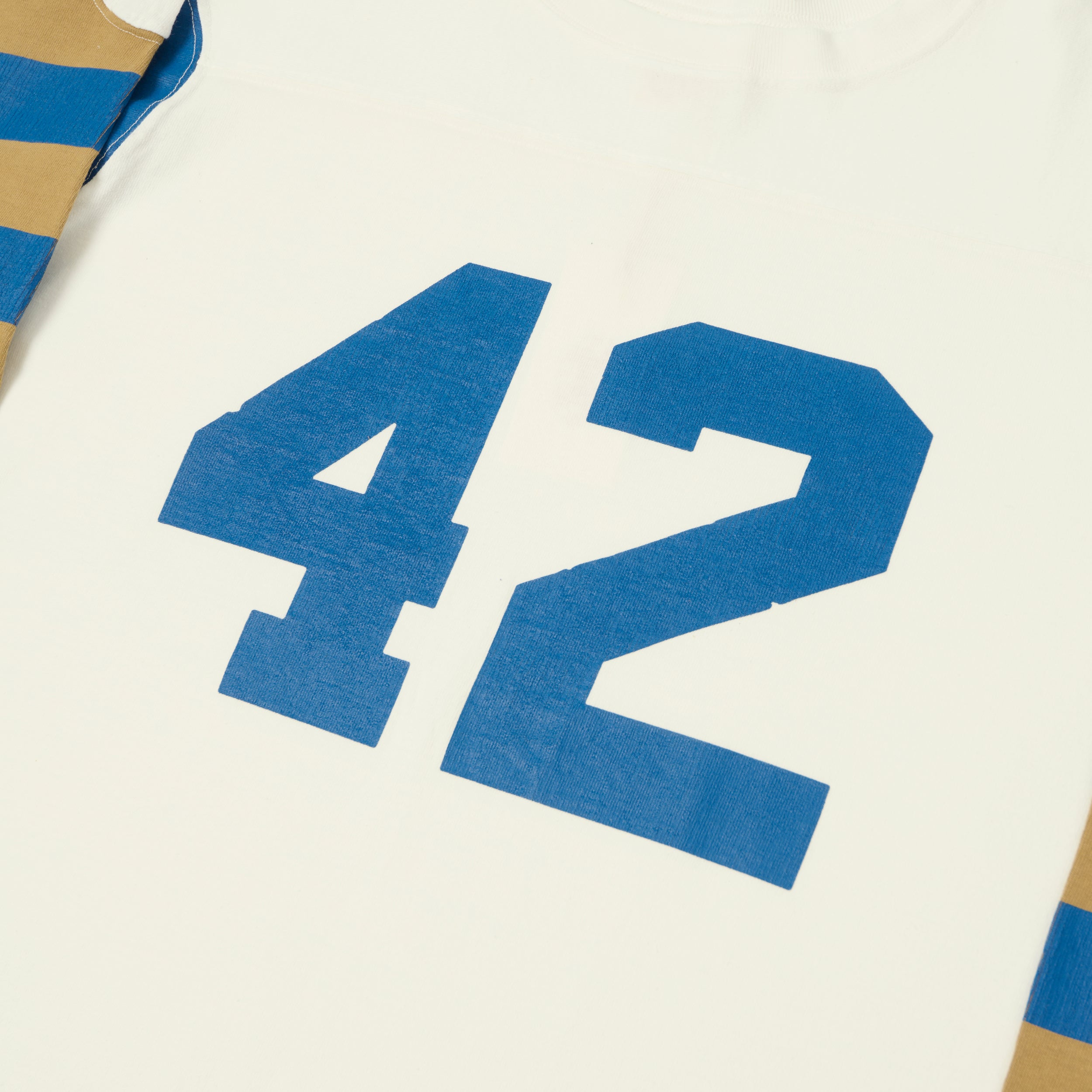 FULLCOUNT 5505 'Vintage Effect' Old Football T-Shirt - Blue/Multi