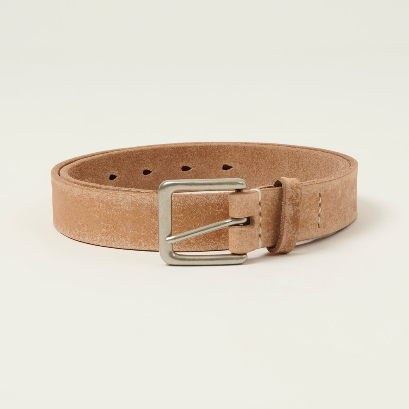 FULLCOUNT 6218 Wild Leather Narrow Belt - Natural