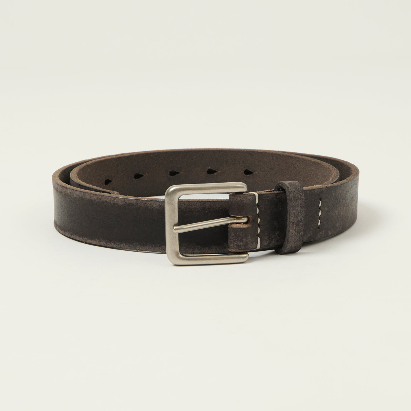 FULLCOUNT 6218 Wild Leather Narrow Belt - Black