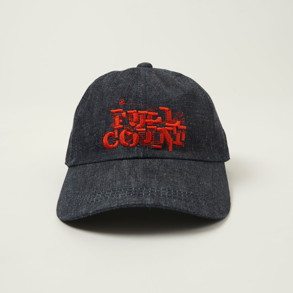 FULLCOUNT 6264 Six Panel Bootleg Logo Denim Cap - One Wash