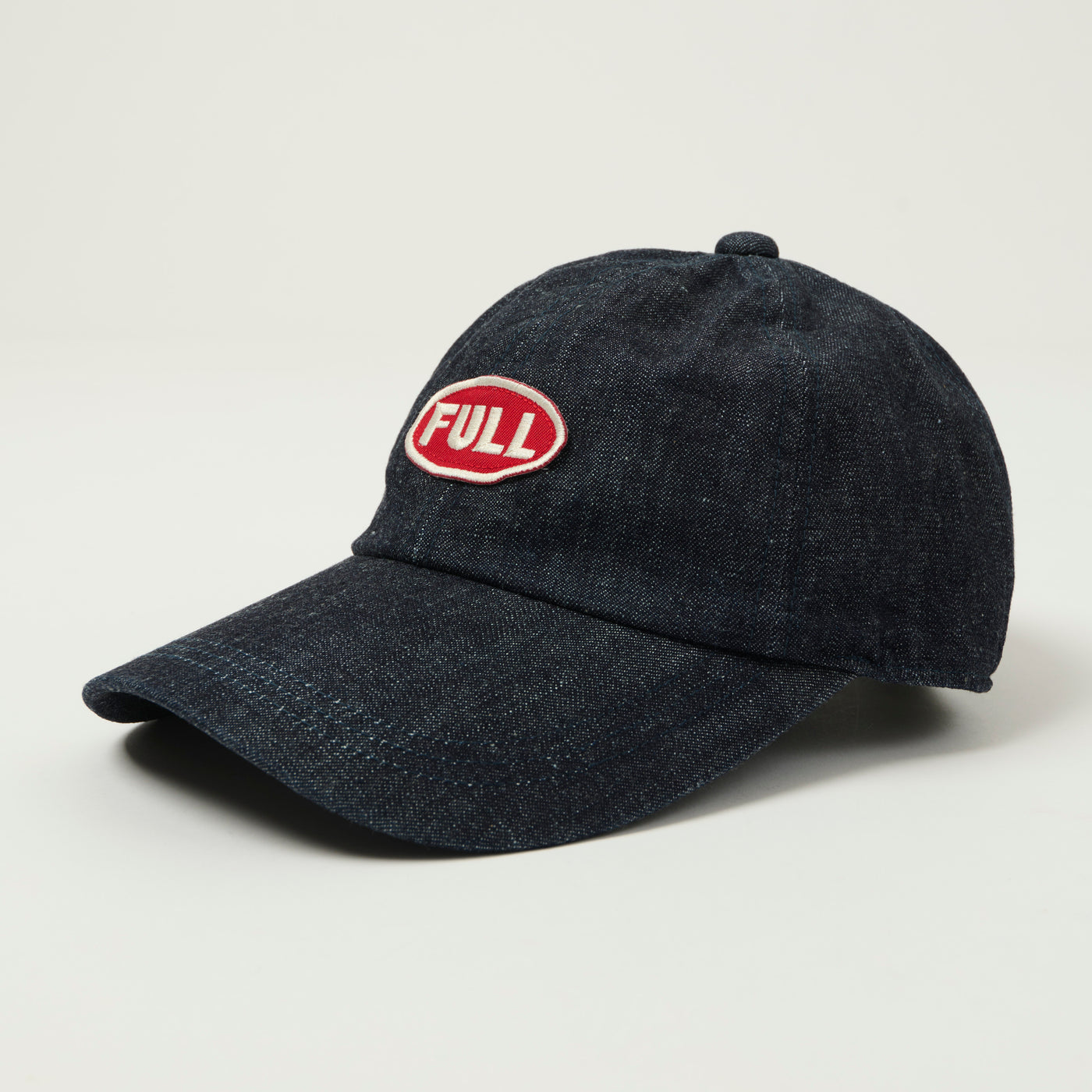 FULLCOUNT 6770 Six Panel 'Full Emblem' Denim Baseball Cap - Black