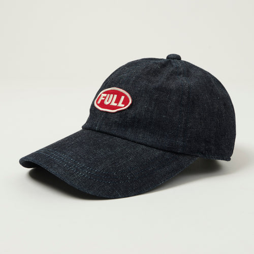 FULLCOUNT 6770 Six Panel 'Full Emblem' Denim Baseball Cap - Black