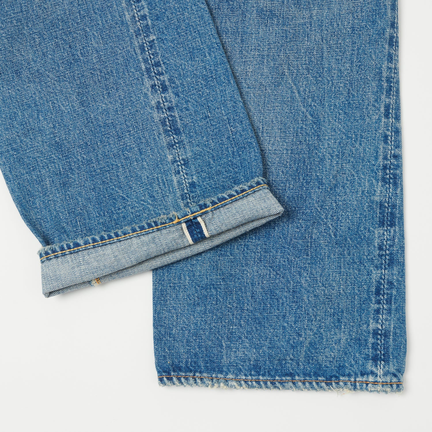 FULLCOUNT 0105HA Patched 13.7oz Wide Straight Jean - 'Dartford' Wash